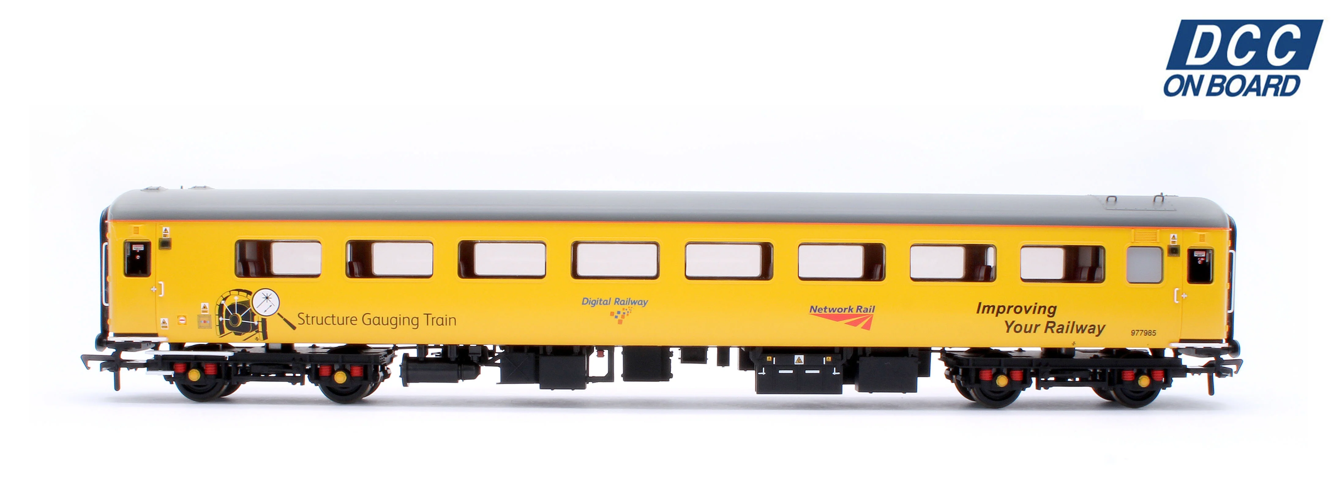 39-682DC BR Mk2F ex-TSO Structure Gauging Train Coach Network Rail Yellow No.977985 - DCC Fitted - Image 2