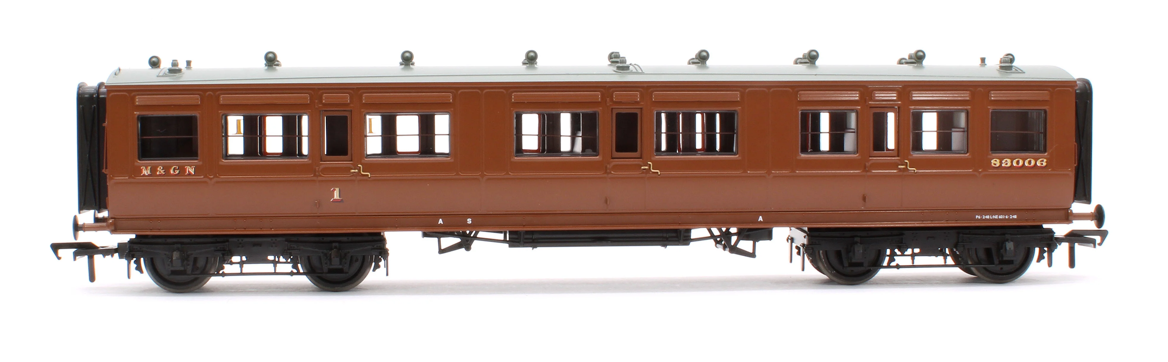 39-861 LNWR 50ft Arc Roof Composite Corridor M&GN Brown No.83006 - Image 2