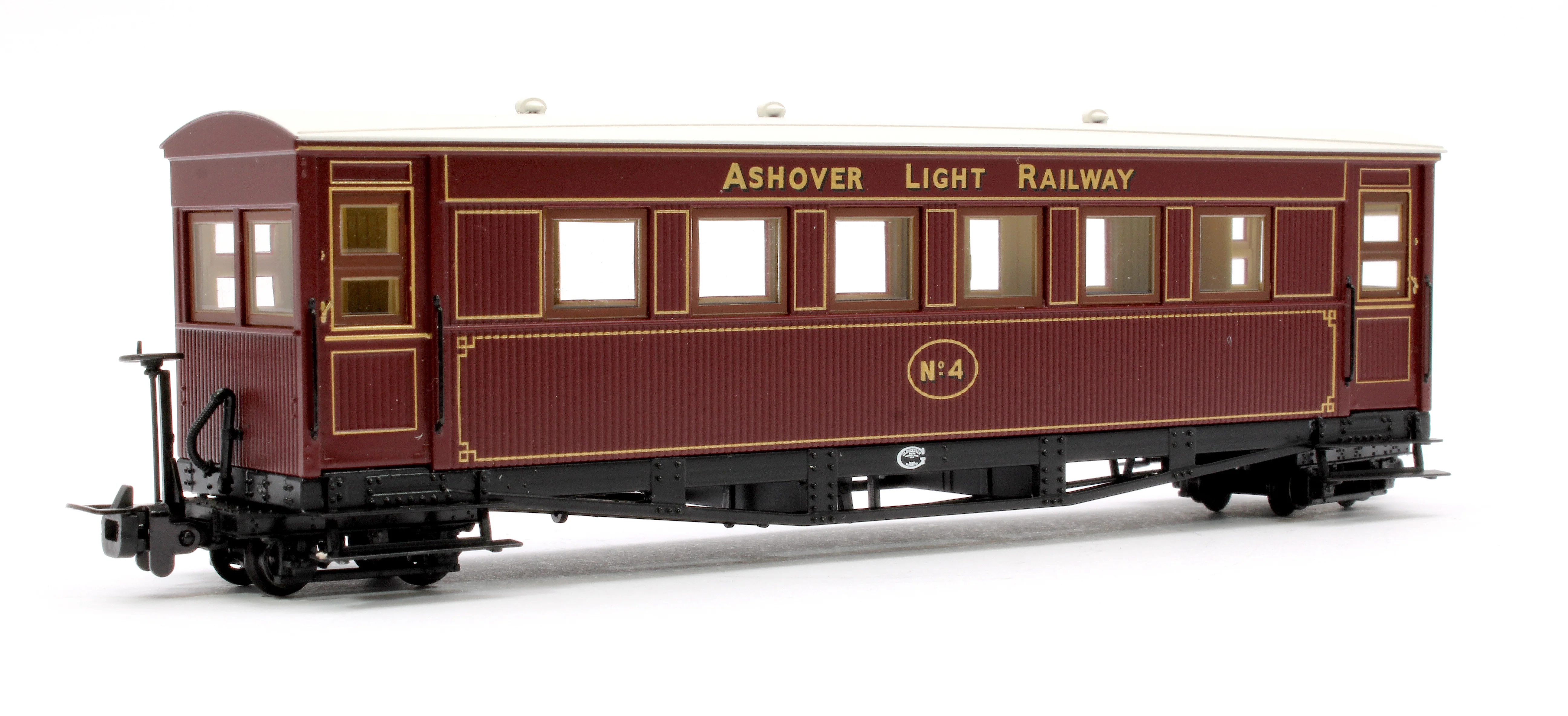 394-025A Gloucester Bogie Coach Ashover L.R. Crimson No.4