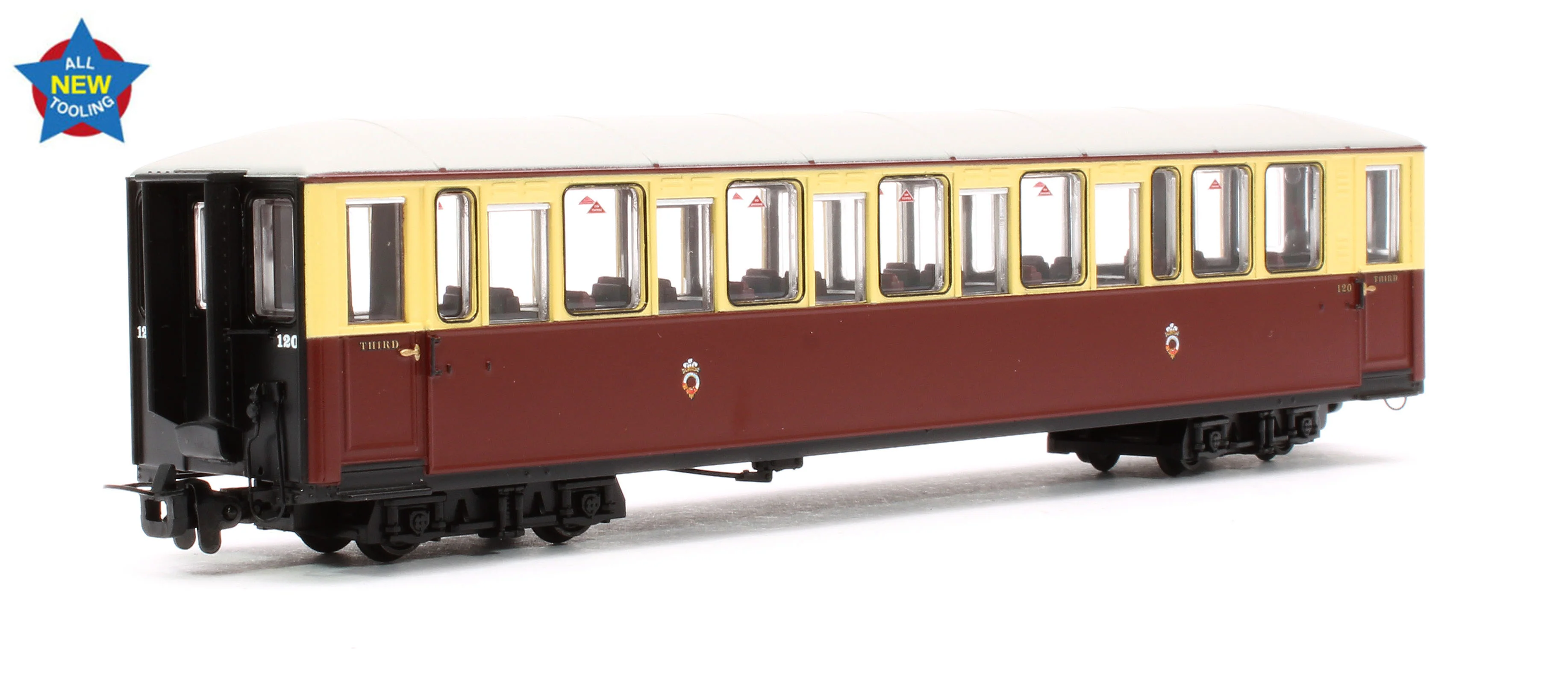 394-100A Ffestiniog Railway 'Tin Car' Saloon Third No. 120 FR Crimson & Cream