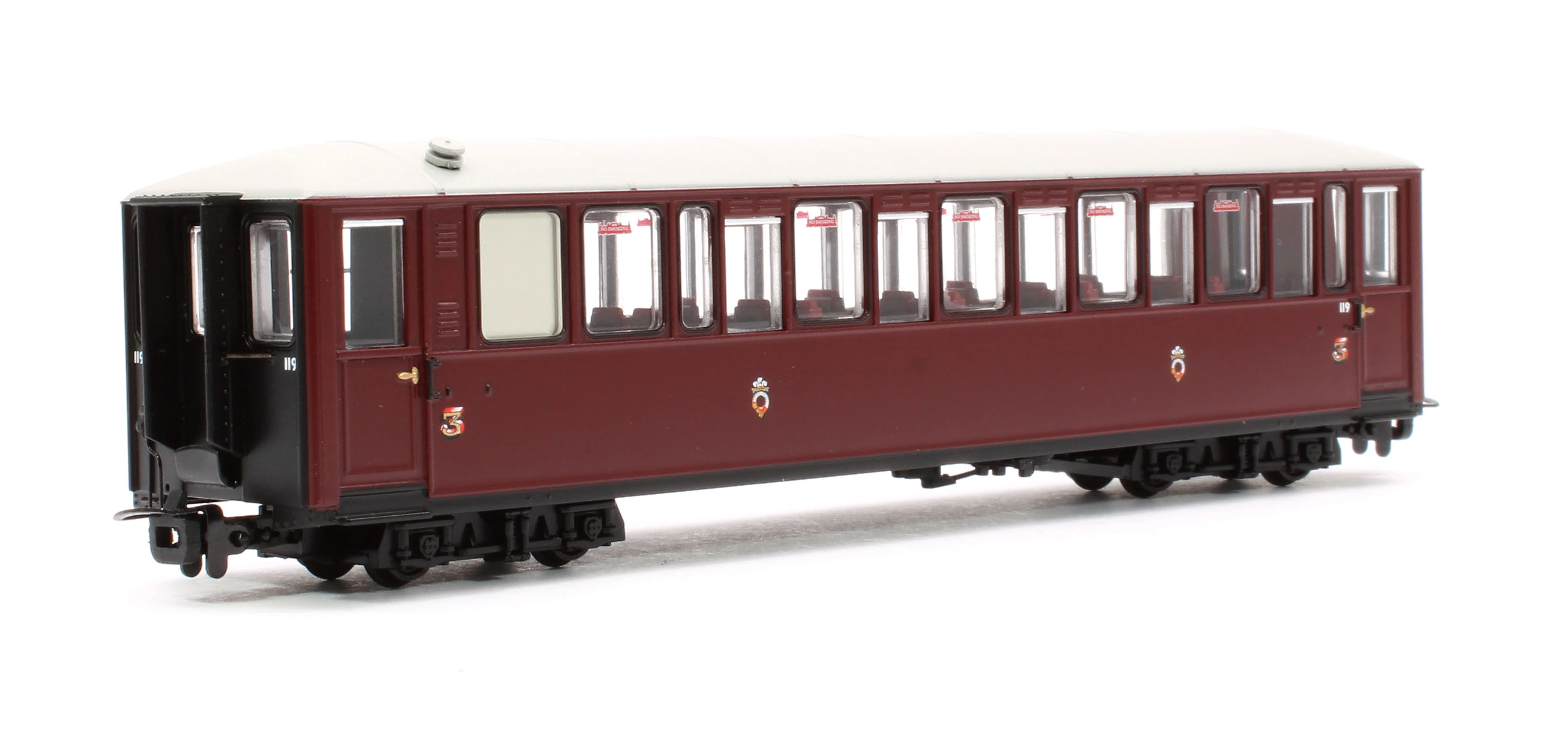 394-101 Ffestiniog Railway 'Tin Car' Saloon Third No. 119 FR Maroon - Image 3