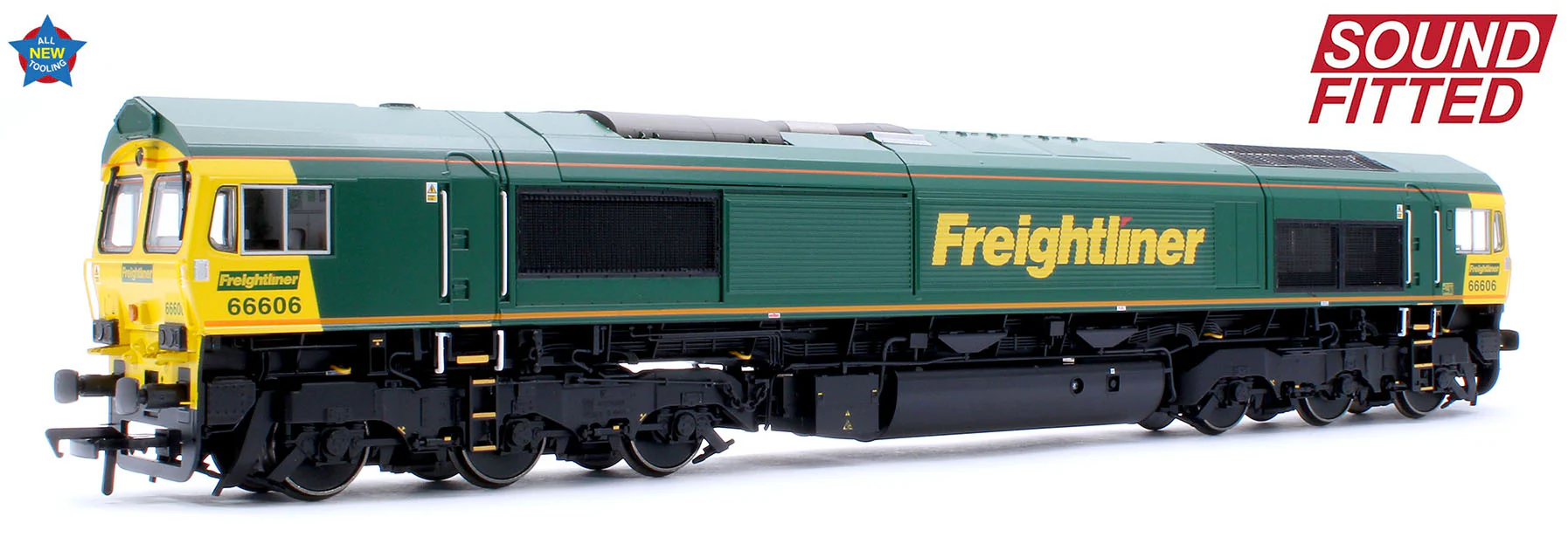 50-002SF Class 66/6 66606 Freightliner Green Diesel Locomotive - DCC Sound