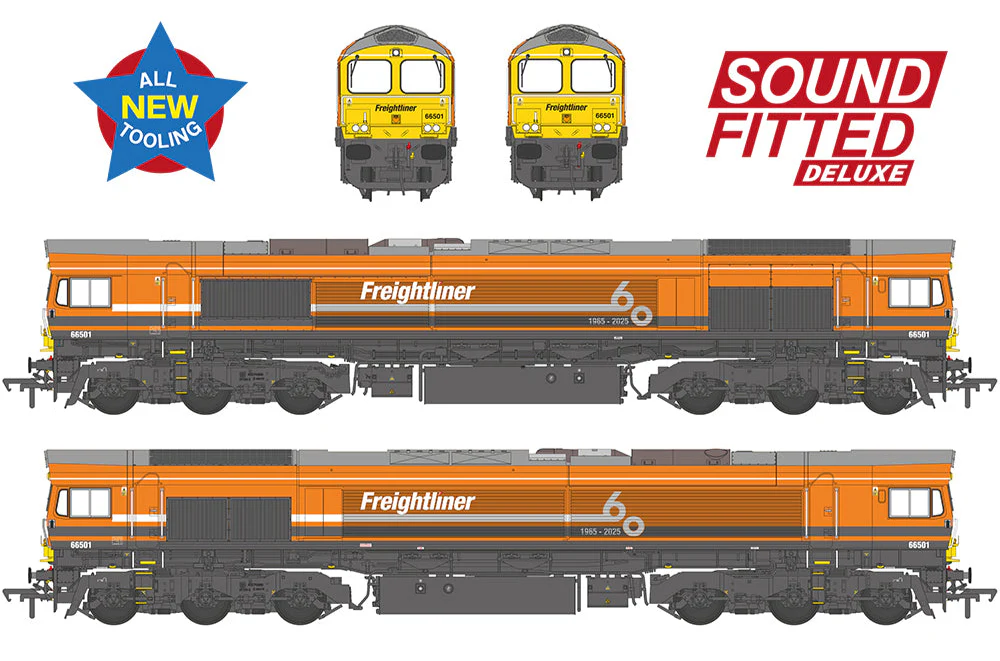 50-011SFX Class 66/5 66501 Freightliner 60 1965-2025 Freightliner Orange Diesel Locomotive - Deluxe DCC Sound
