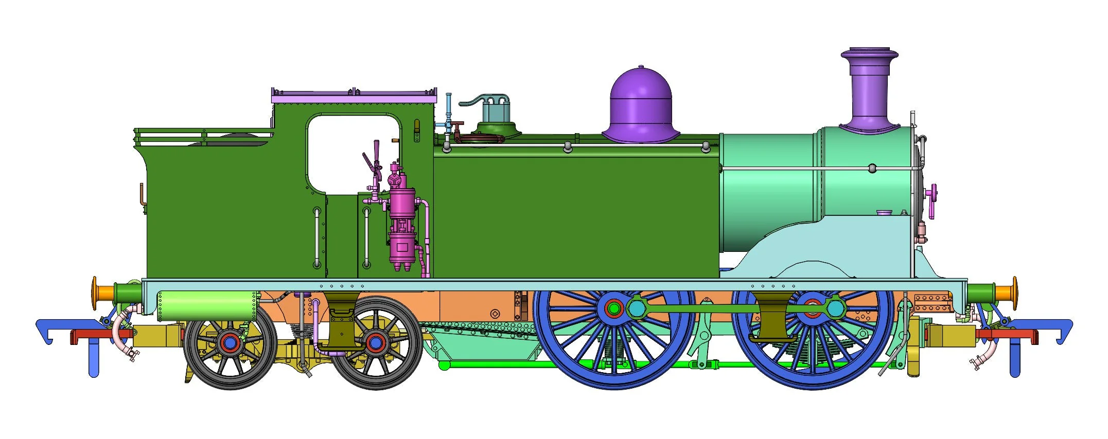 50-170Z Class 439 Caledonian 0-4-4T 439 CR Lined Light Blue Steam Locomotive - Image 5