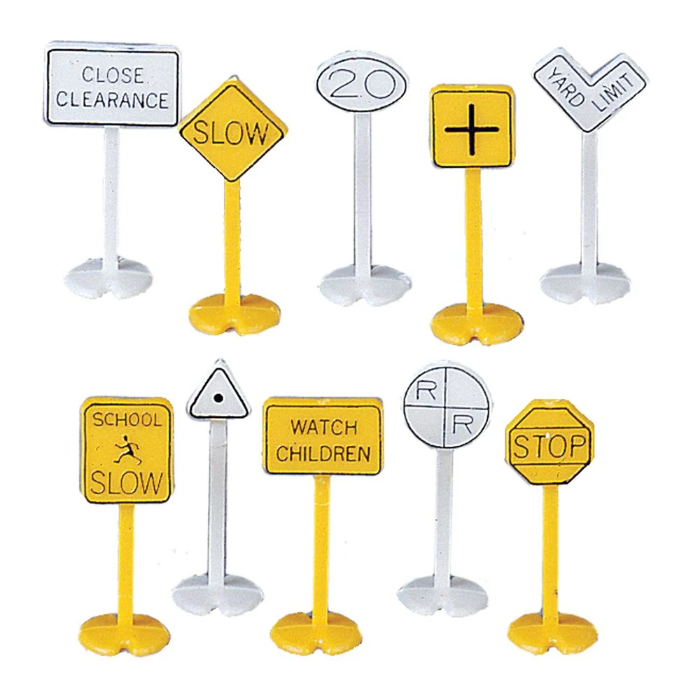 42204 Railroad & Street Signs (24 Pieces)
