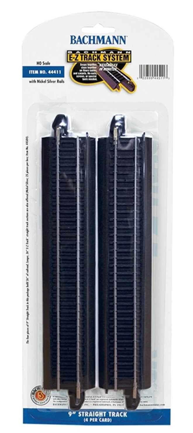 44411 9" Straight Track (4/Card)