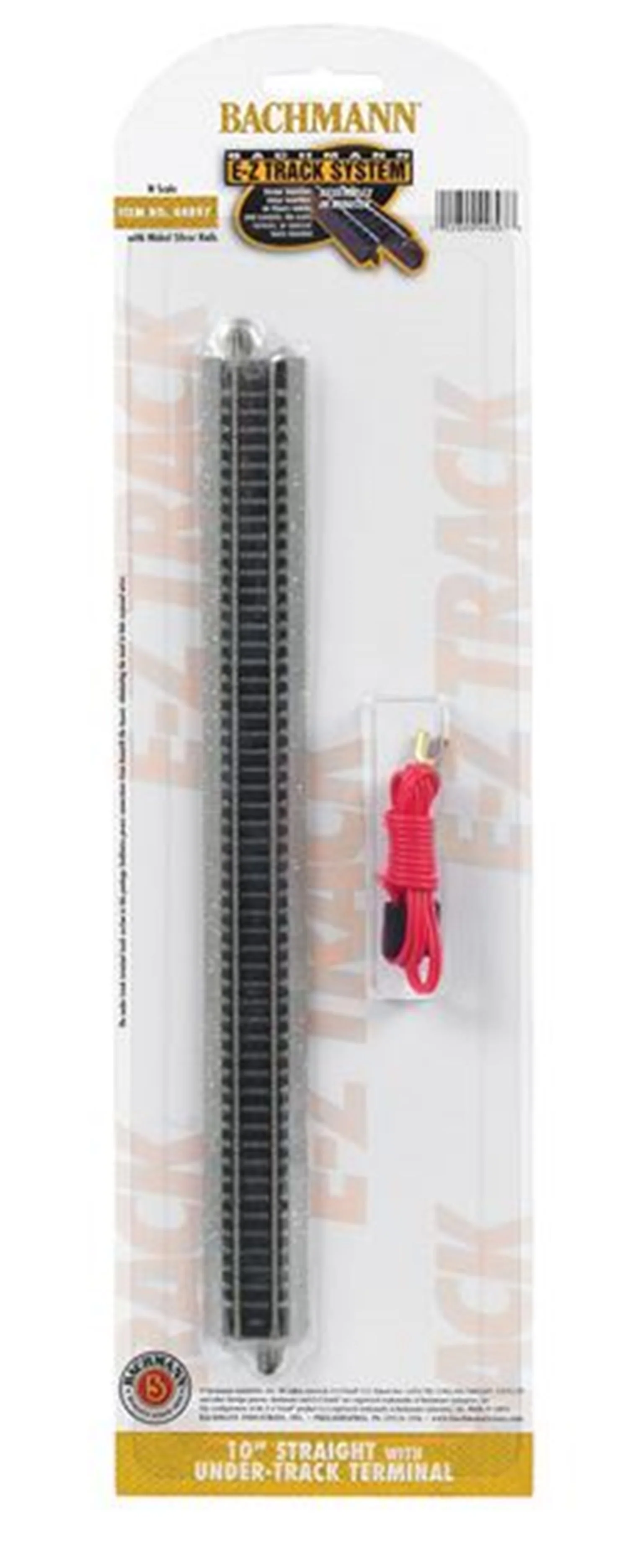 44897 Bachmann E-Z Track 44897 10 Straight with Under-track Terminal (1/Card)