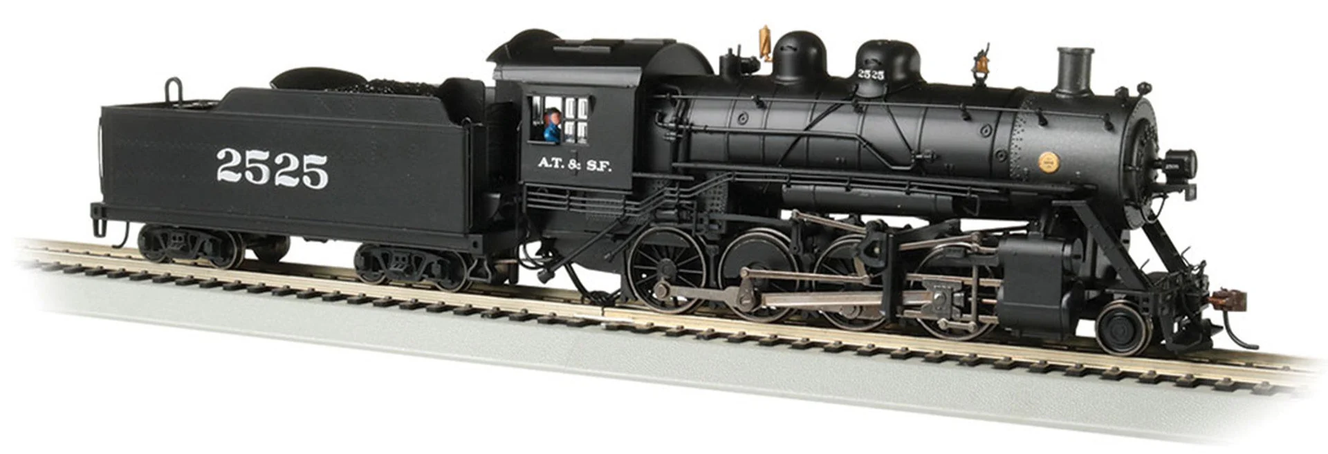 57910 Baldwin 2-8-0 - Santa Fe #2525 Steam Locomotive - DCC Sound