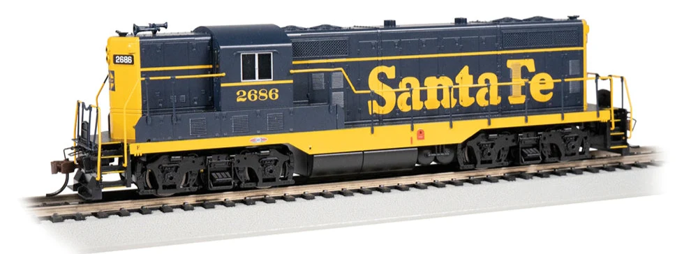 69104 GP7 - Santa Fe #2686 (Blue & Yellow) Diesel Locomotive - DCC Sound