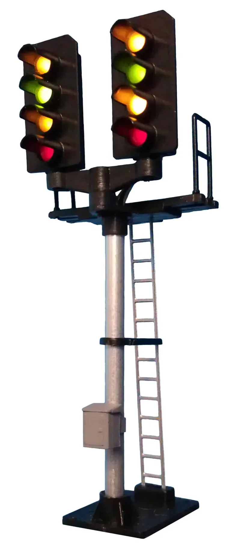 B644 4 Light Signal Red/Green/2 X Yellow T Junction Square Head