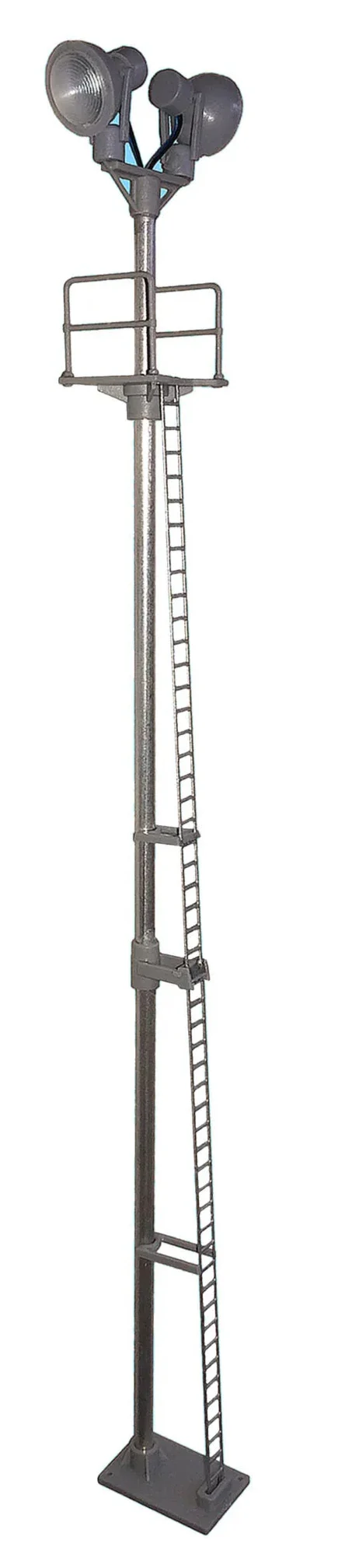 BL03S Twin Spotlight Head Tall Yard Lamp (Silver Ladder) White LED