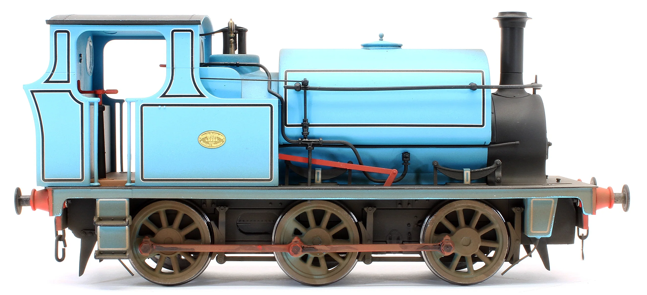 E85708MW Bespoke Weathered Hudswell Clarke 0-6-0 Tank Lined Blue Steam Locomotive - Medium Finish, Works Plates Added - Image 9