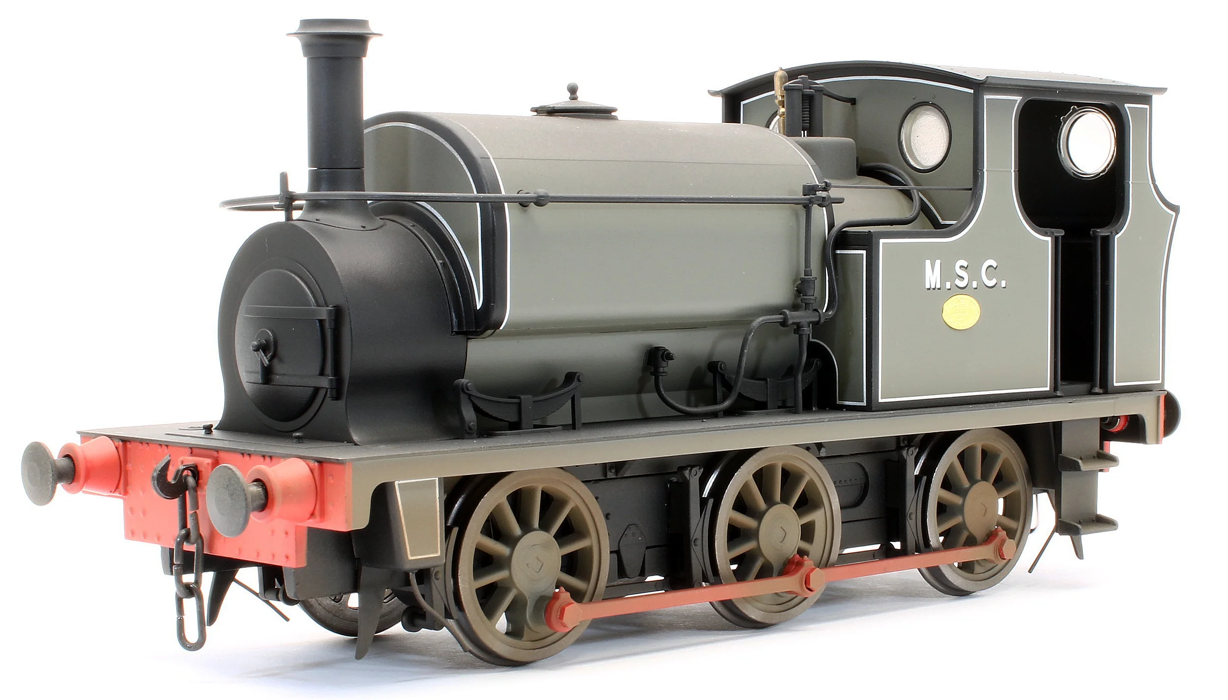 E85707LW Bespoke Weathered Hudswell Clarke 0-6-0 Tank MSC Lined Grey (78) Steam Locomotive - Light Finish, Works Plate Added