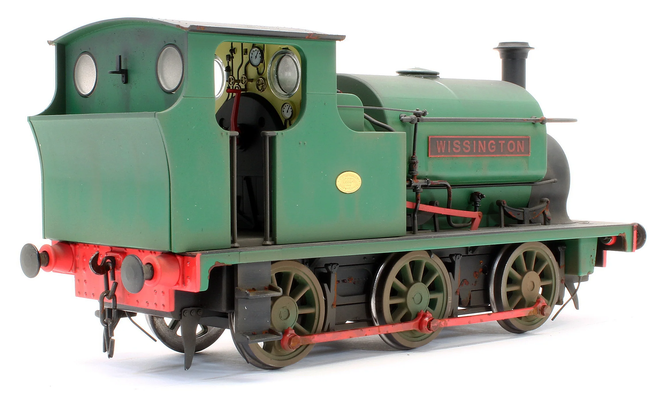 E85705HW Bespoke Weathered Hudswell Clarke 'Wissington' 0-6-0 Tank Green Steam Locomotive - Heavy Finish, Nameplate Added, Works Plate Added - Image 2