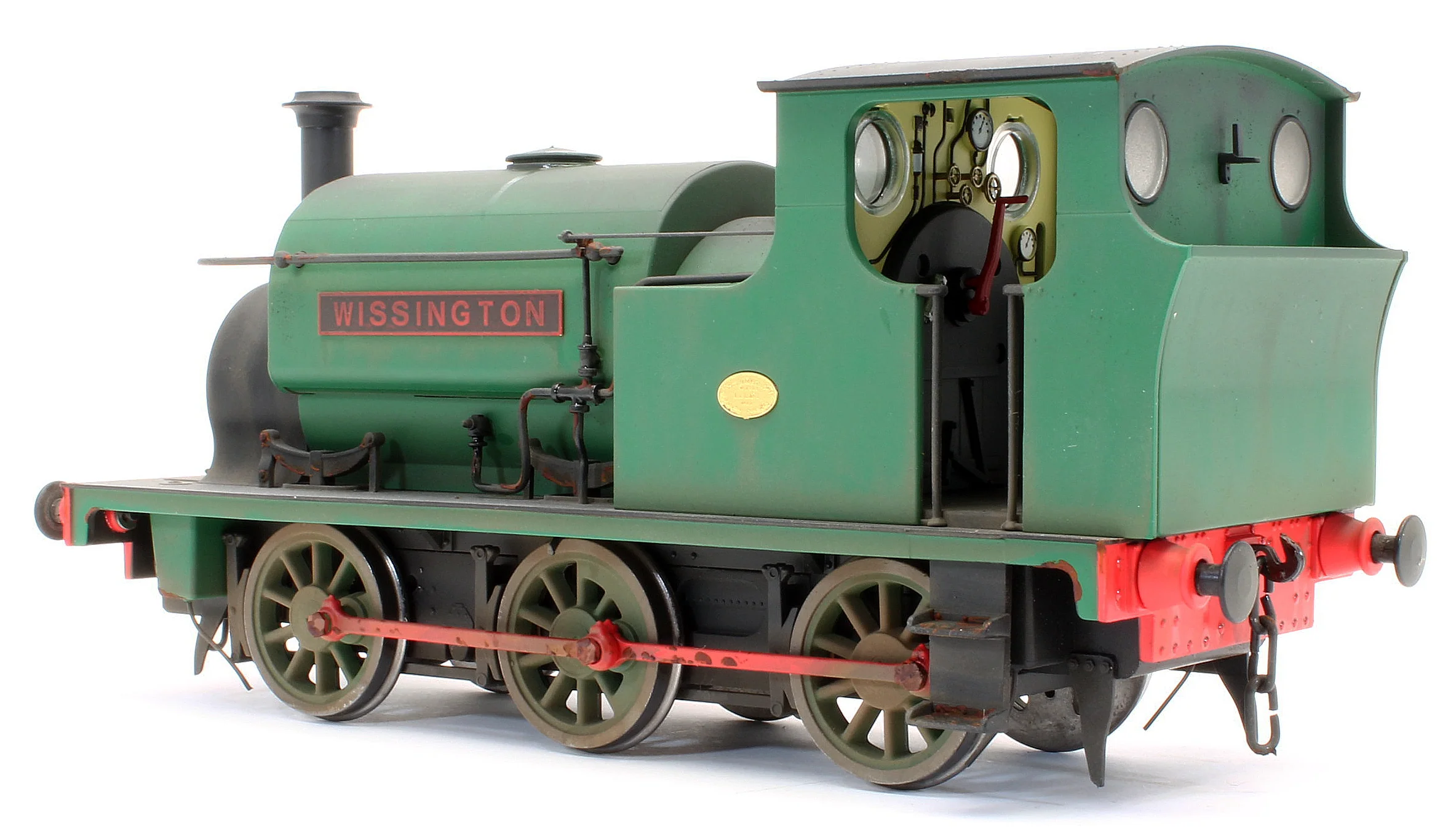 E85705HW Bespoke Weathered Hudswell Clarke 'Wissington' 0-6-0 Tank Green Steam Locomotive - Heavy Finish, Nameplate Added, Works Plate Added - Image 3