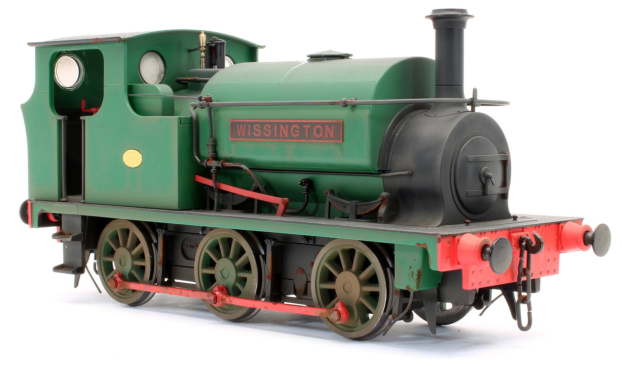 E85705HW Bespoke Weathered Hudswell Clarke 'Wissington' 0-6-0 Tank Green Steam Locomotive - Heavy Finish, Nameplate Added, Works Plate Added - Image 9
