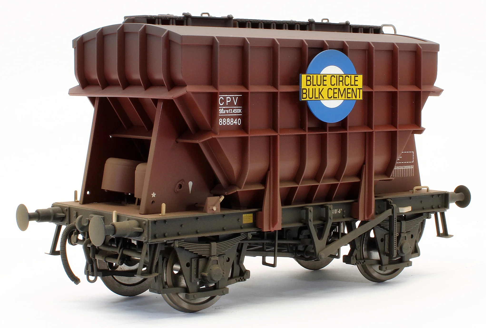 E3006U Bespoke Weathered Presflo Wagon 'Blue Circle' Bauxite B888840 - Light Finish, Renumbered - Image 3