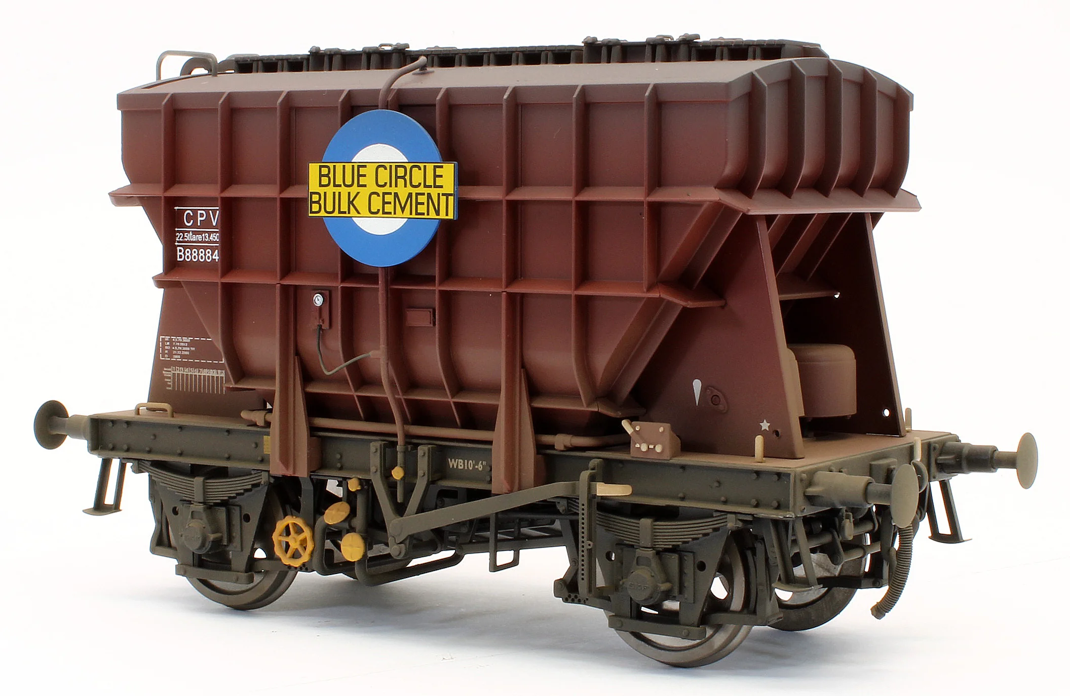 E3006U Bespoke Weathered Presflo Wagon 'Blue Circle' Bauxite B888840 - Light Finish, Renumbered - Image 4
