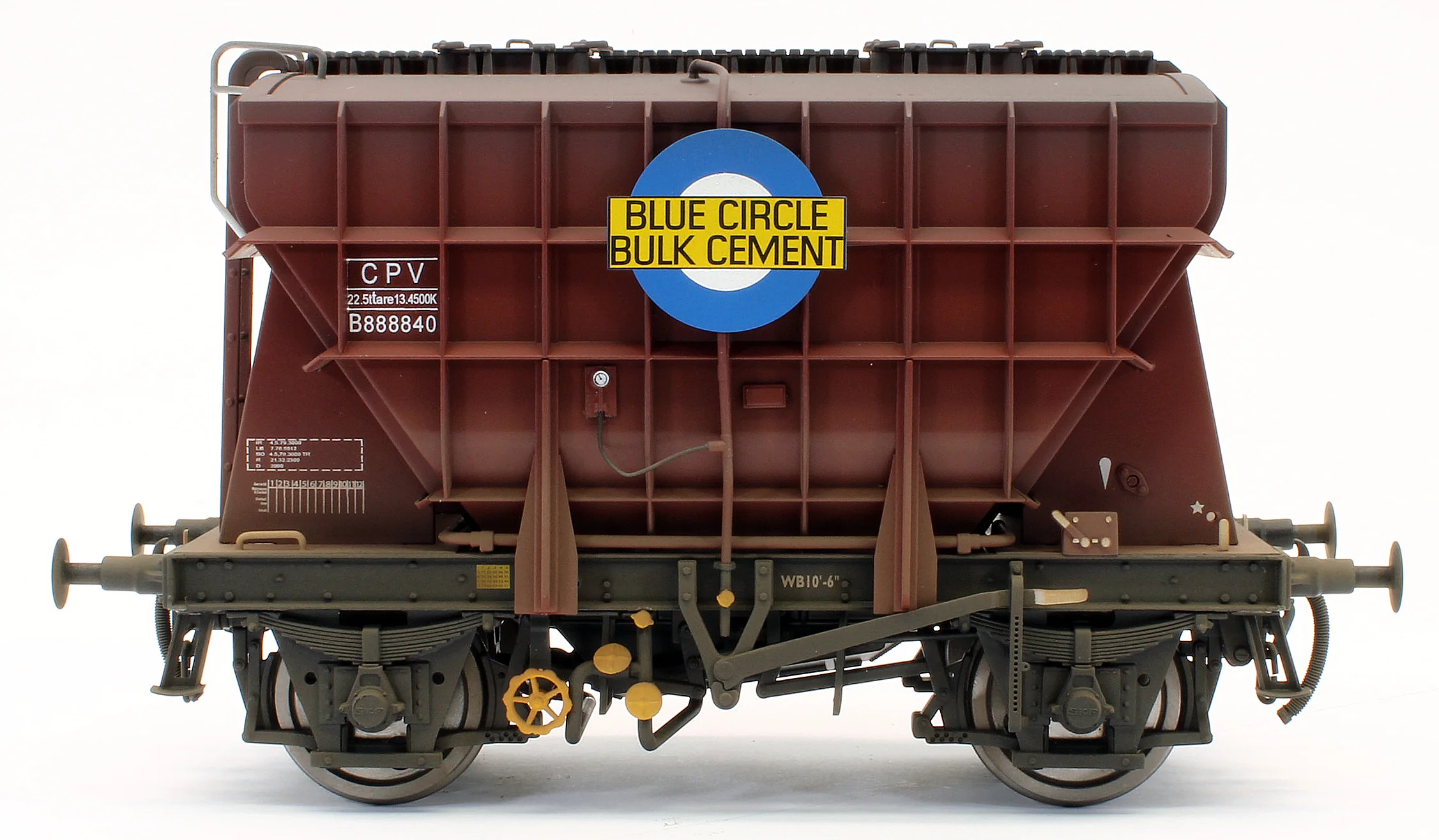 E3006U Bespoke Weathered Presflo Wagon 'Blue Circle' Bauxite B888840 - Light Finish, Renumbered - Image 5