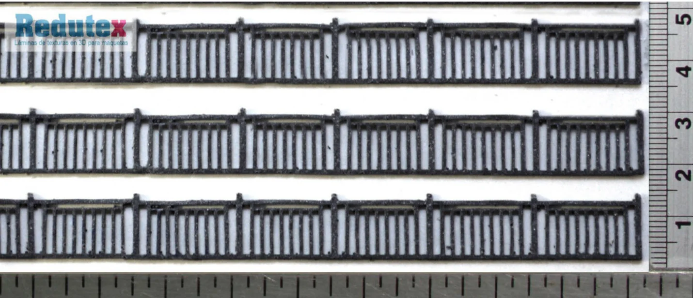 087BA125 Black Railings 1:87/HO 3D Modelling Sheet