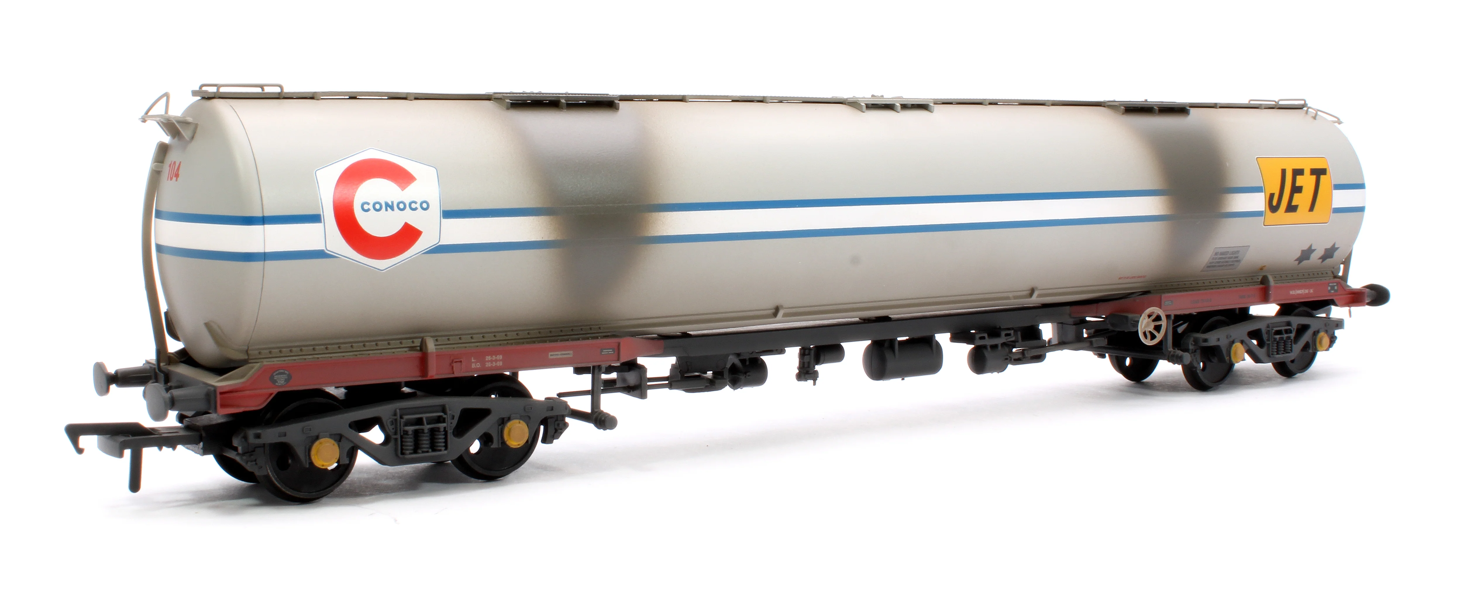 38-109A BR 102T TEA Bogie Tank Wagon 'Jet-Conoco' Light Grey No. 104 - Weathered - Image 3