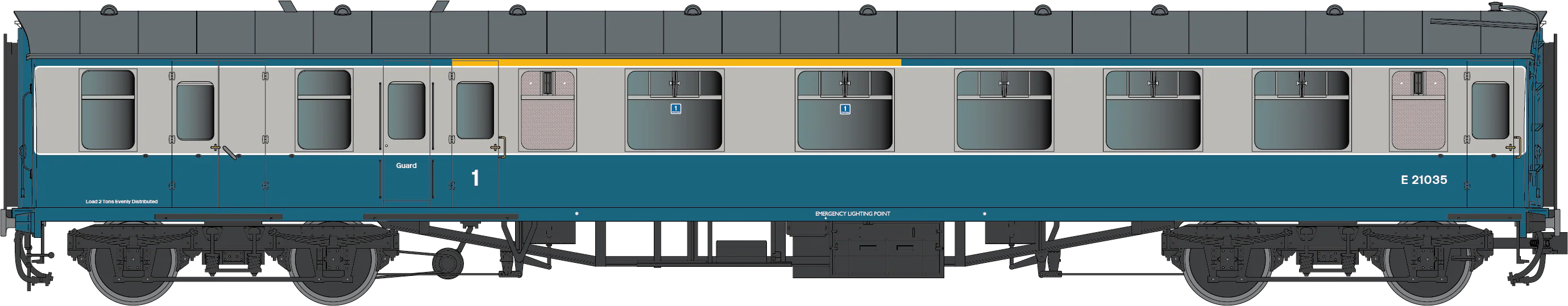 7P-002-201UD BR Mk1 Blue/Grey BCK Unnumbered - DCC Fitted