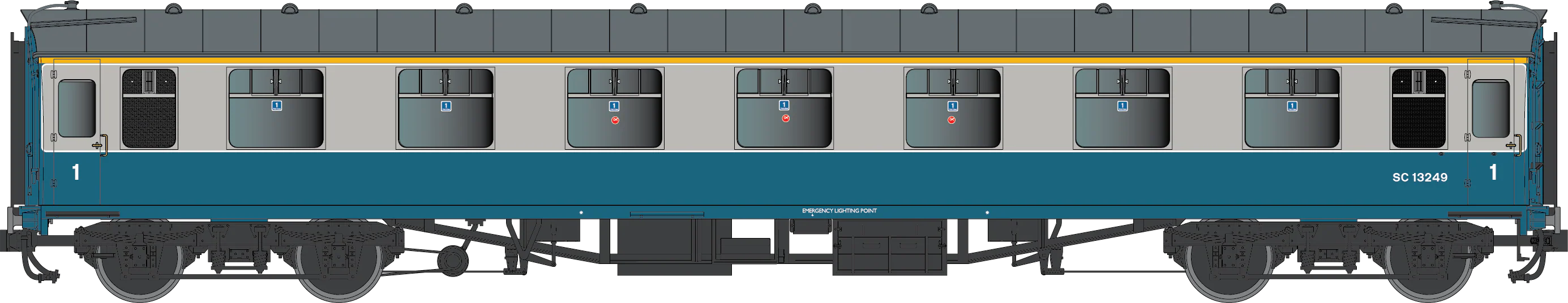 7P-002-250D BR Mk1 Blue/Grey FK W13078 Western Region - DCC Fitted