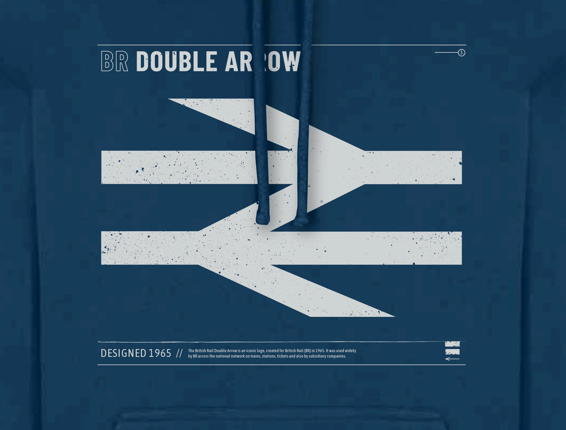 BRLOGO-HOODIE British Railways BR Double Arrow Logo Railway Hoodie (Blue) - Image 3