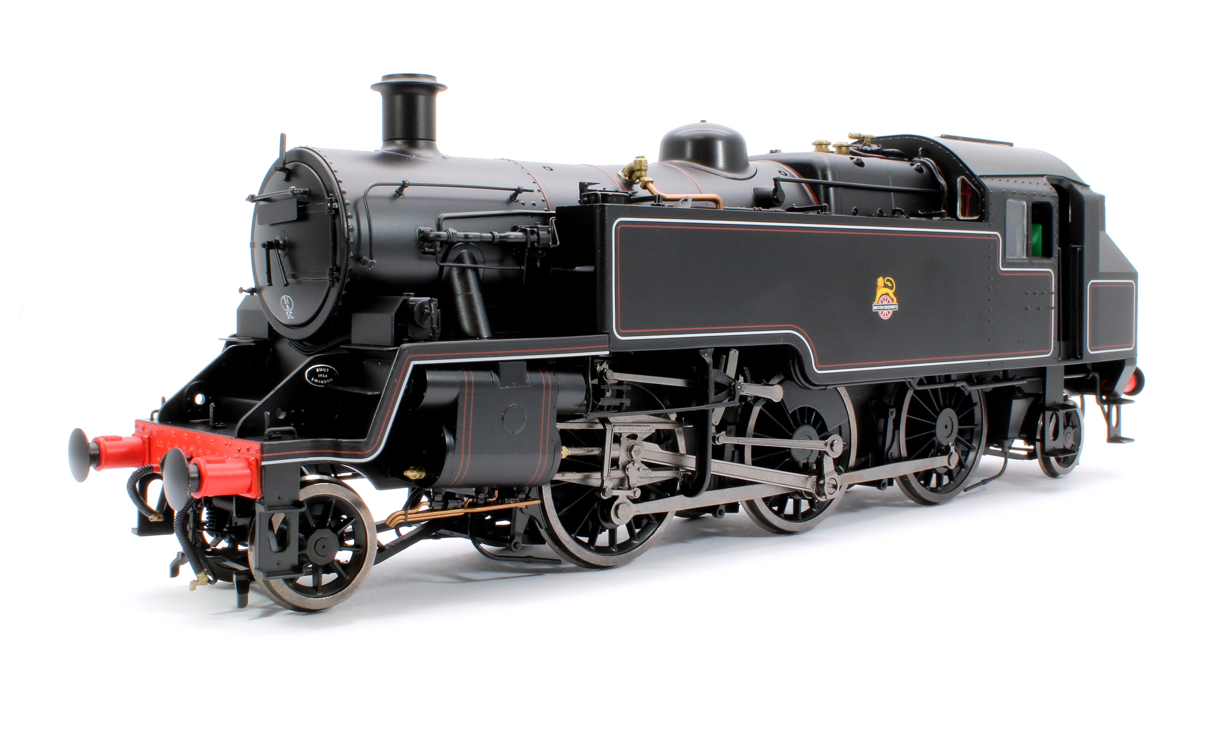 LHT-S-8202UD British Railways Standard 3MT 2-6-2T Lined Black Early Crest Unnumbered - Steam Tank Locomotive - DCC Fitted