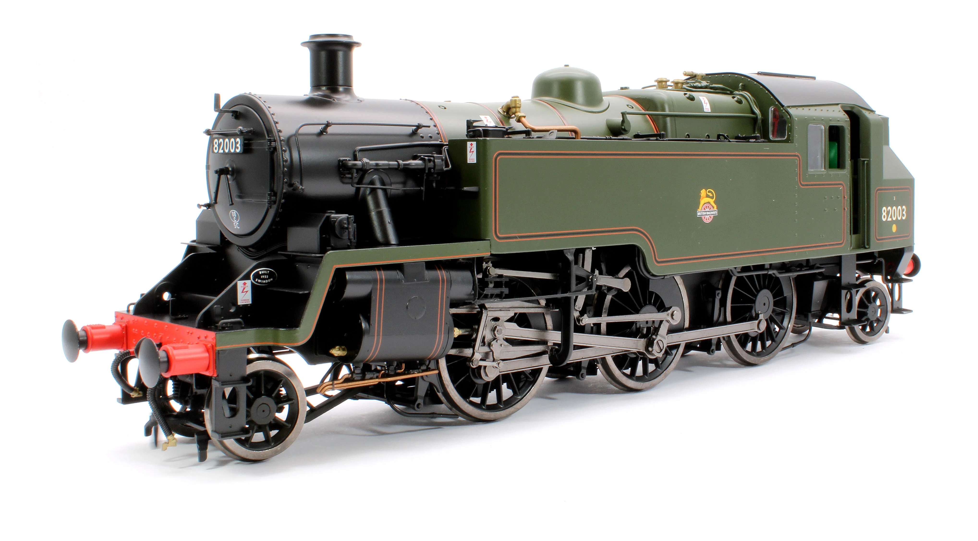 LHT-S-8206S British Railways Standard 3MT 2-6-2T Lined Green Early Crest 82003 - Steam Tank Locomotive - DCC Sound
