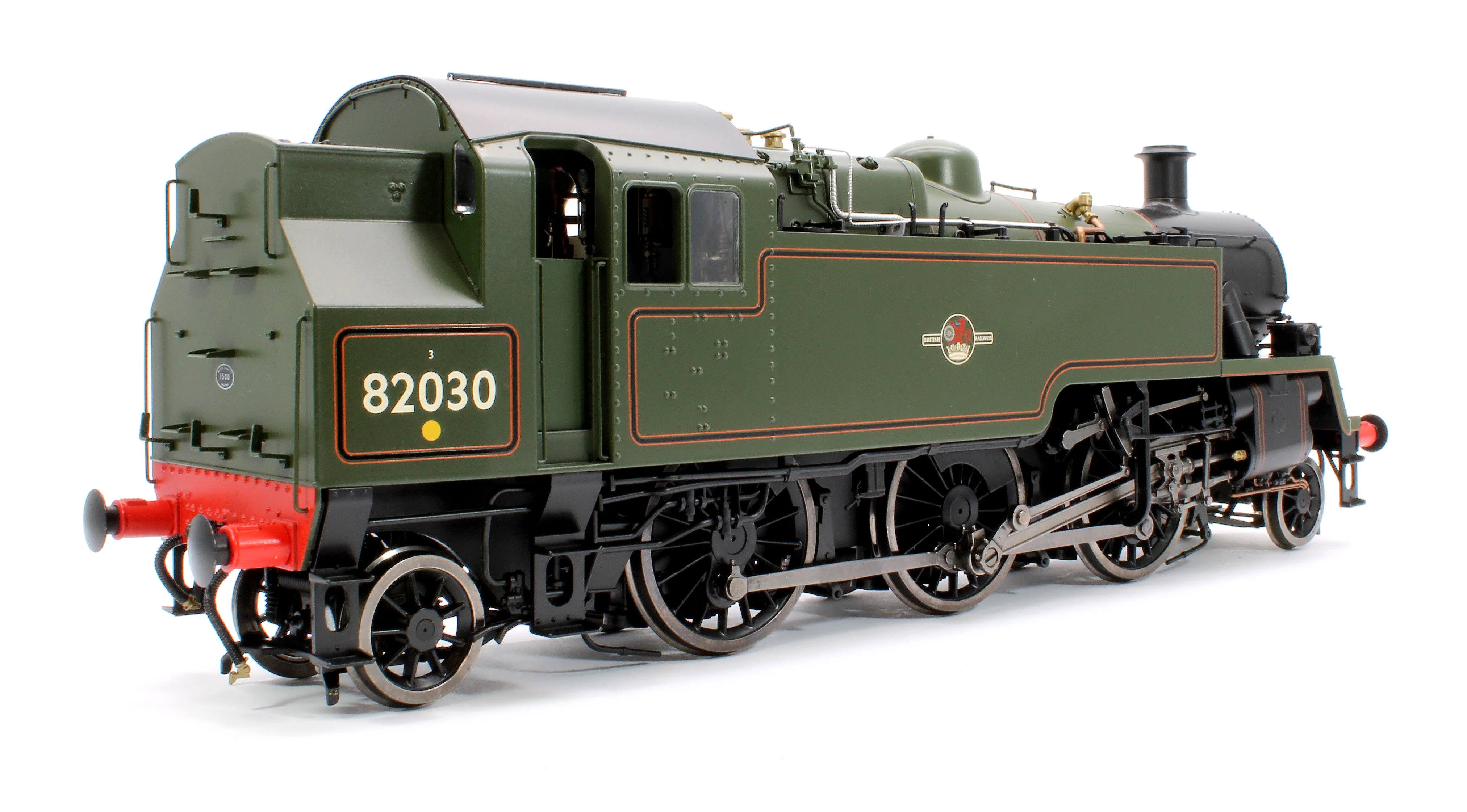LHT-S-8208 British Railways Standard 3MT 2-6-2T Lined Green Late Crest 82030 - Steam Tank Locomotive - Image 3