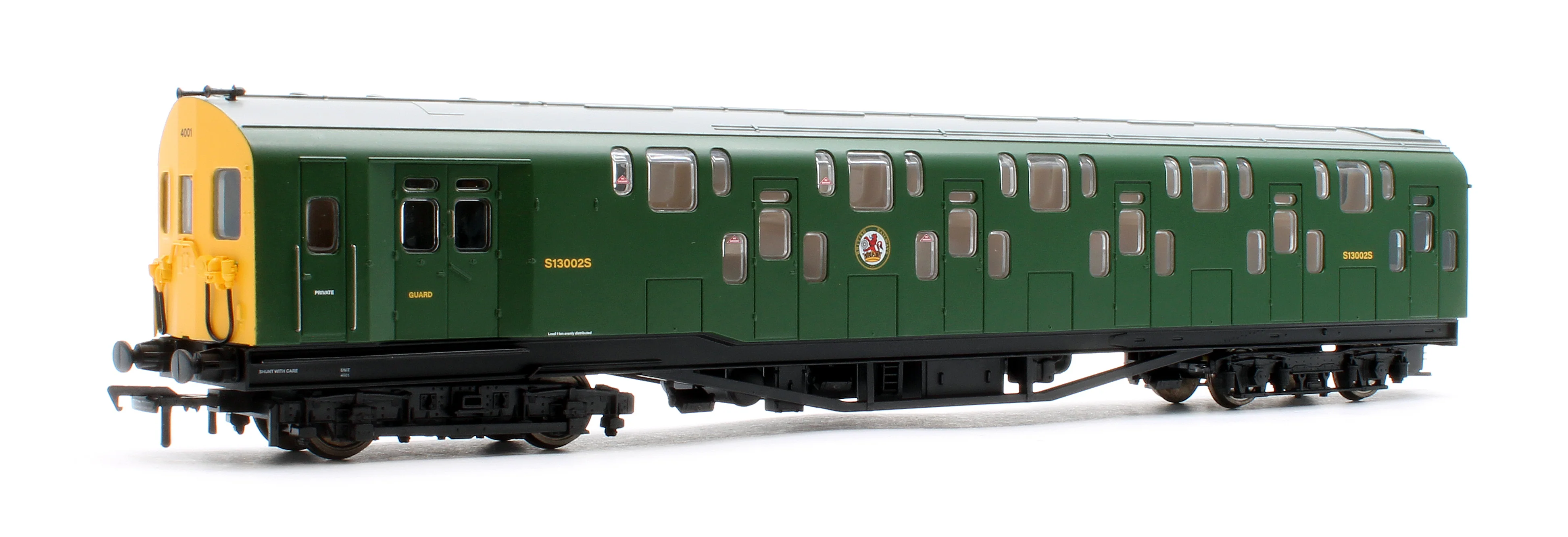 KRM-4DD-OO-F-1-G2 Bulleid Class 4DD Double Decker 4 Car EMU 4001/4901 BR Green with Full Yellow Ends - DCC Fitted - Image 10