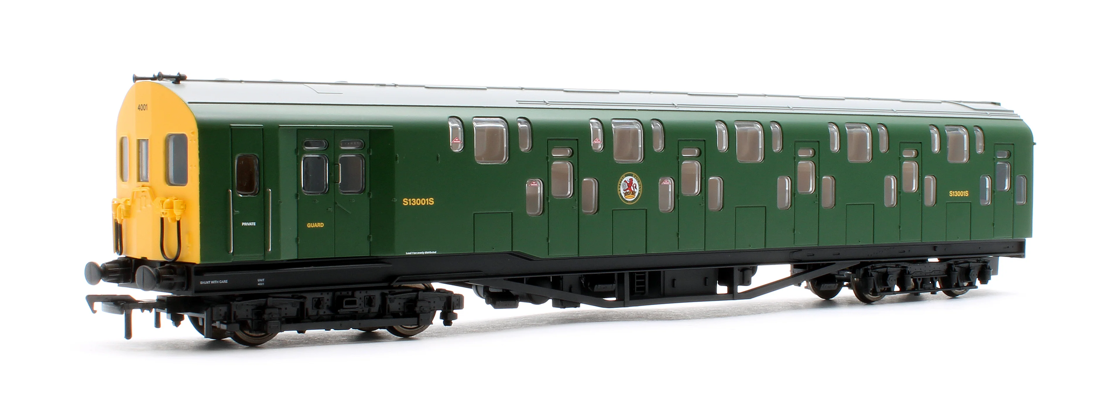 KRM-4DD-OO-S-1-G2 Bulleid Class 4DD Double Decker 4 Car EMU 4001/4901 BR Green with Full Yellow Ends - Sound Fitted - Image 4