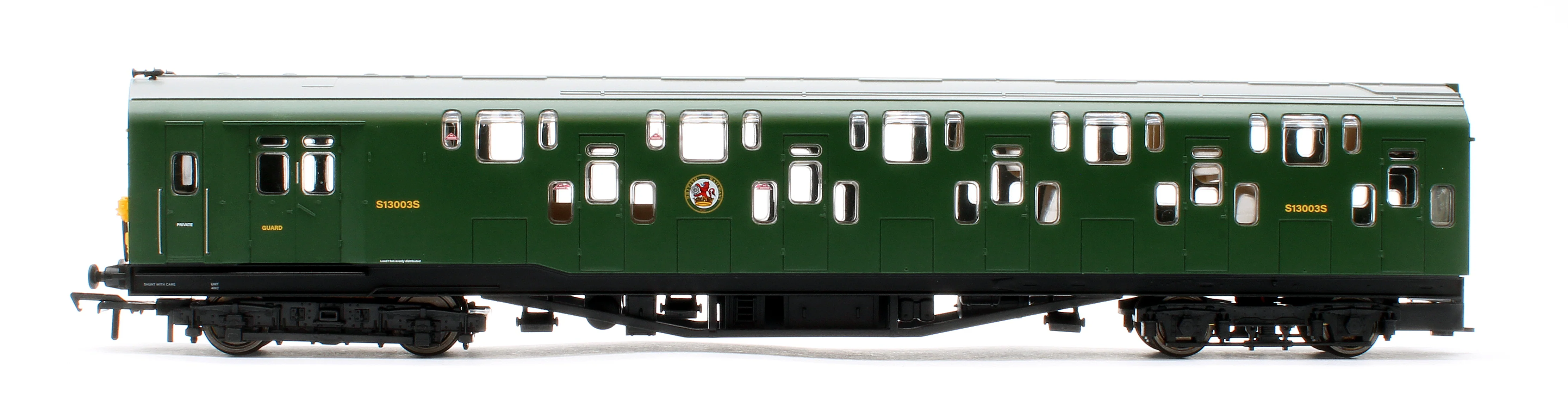 KRM-4DD-OO-R-2-G2 Bulleid Class 4DD Double Decker 4 Car EMU 4002/4902 BR Green with Full Yellow Ends - Image 5