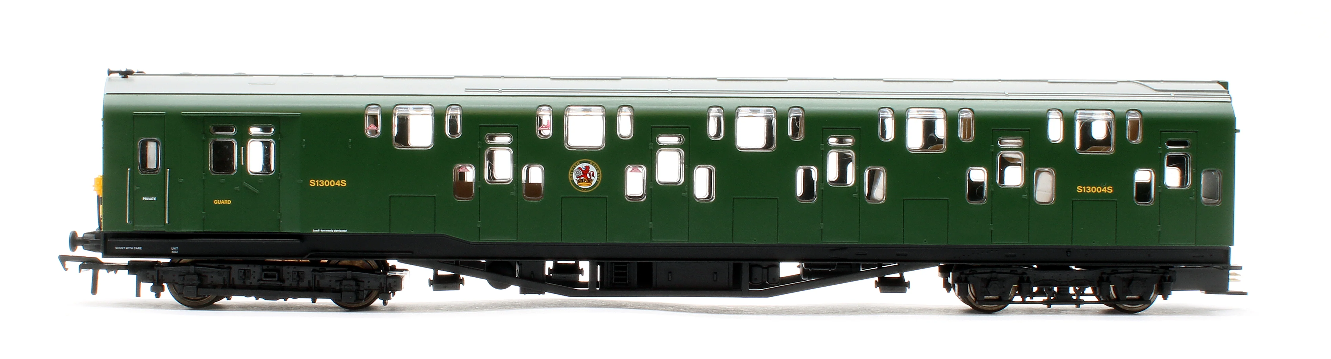 KRM-4DD-OO-S-2-G2 Bulleid Class 4DD Double Decker 4 Car EMU 4002/4902 BR Green with Full Yellow Ends - Sound Fitted - Image 11