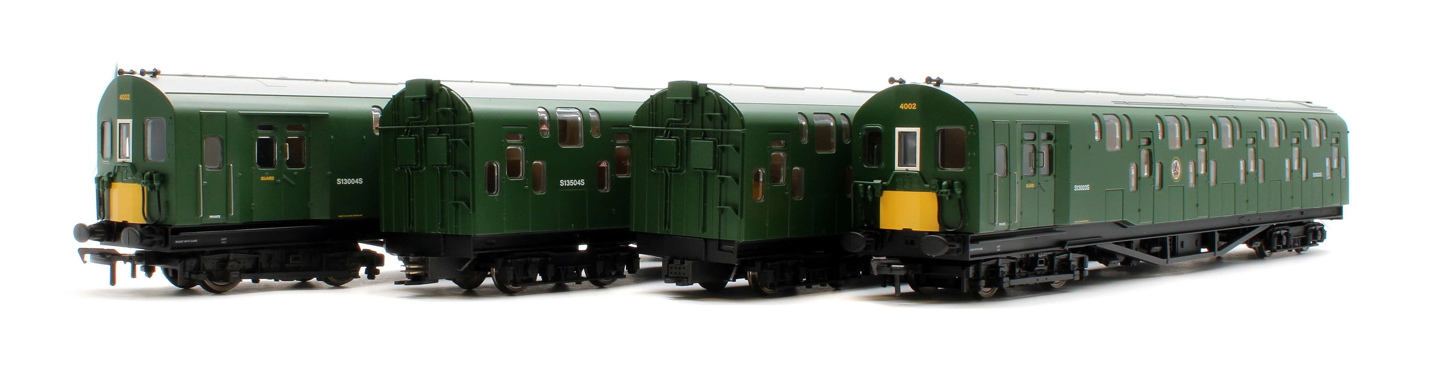 KRM-4DD-OO-R-2-G1 Bulleid Class 4DD Double Decker 4 Car EMU 4002/4902 BR Green with Small Yellow Ends