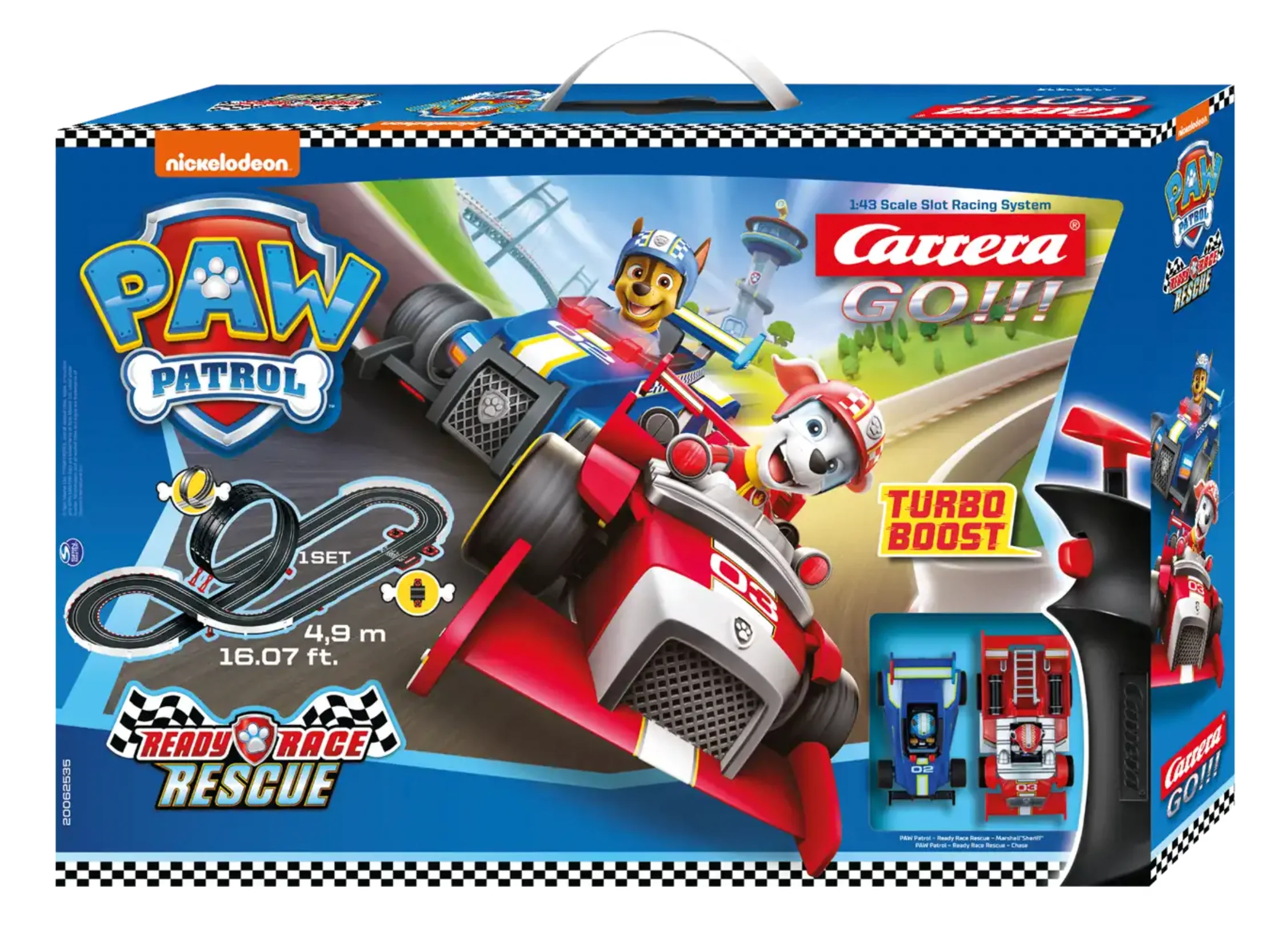 20062535UK Carrera GO!!! PAW Patrol⢠- Ready Race Rescue 1:43 Slot Car Racing Set