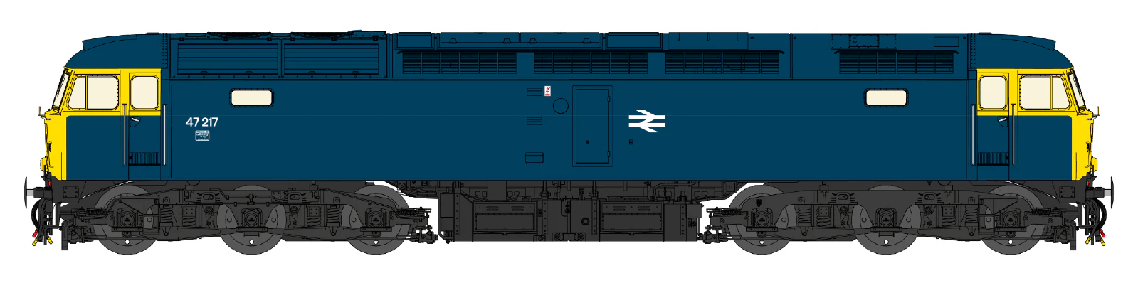 CM-47217-BRB-SFW Highly Detailed Premium Weathered Class 47 BR Blue No.47217 Diesel Locomotive - DCC Sound