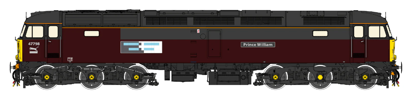 CM-47798-RW Highly Detailed Premium Weathered Class 47 RES Royal Livery 'Prince William' No.47798 Diesel Locomotive
