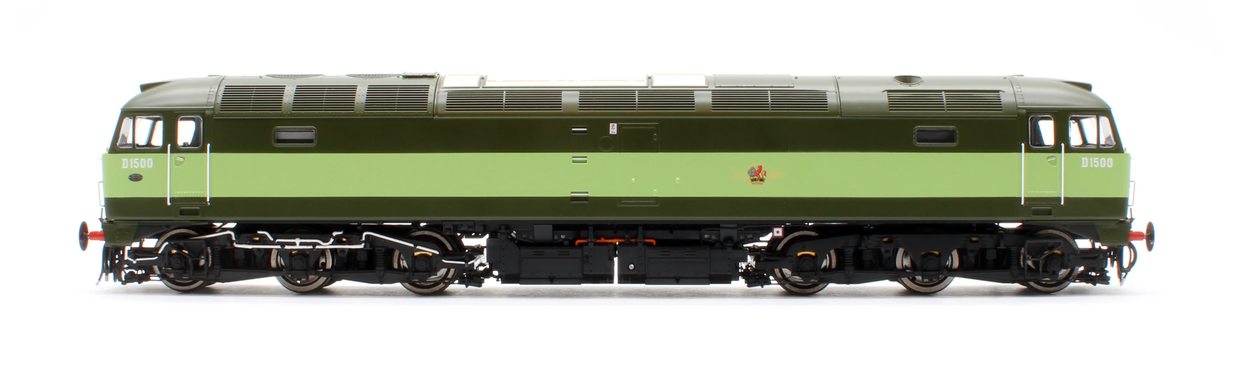 CM-D1500-TTGreenW Highly Detailed Premium Weathered Class 47 BR Two Tone Green No.D1500 Diesel Locomotive - Image 5