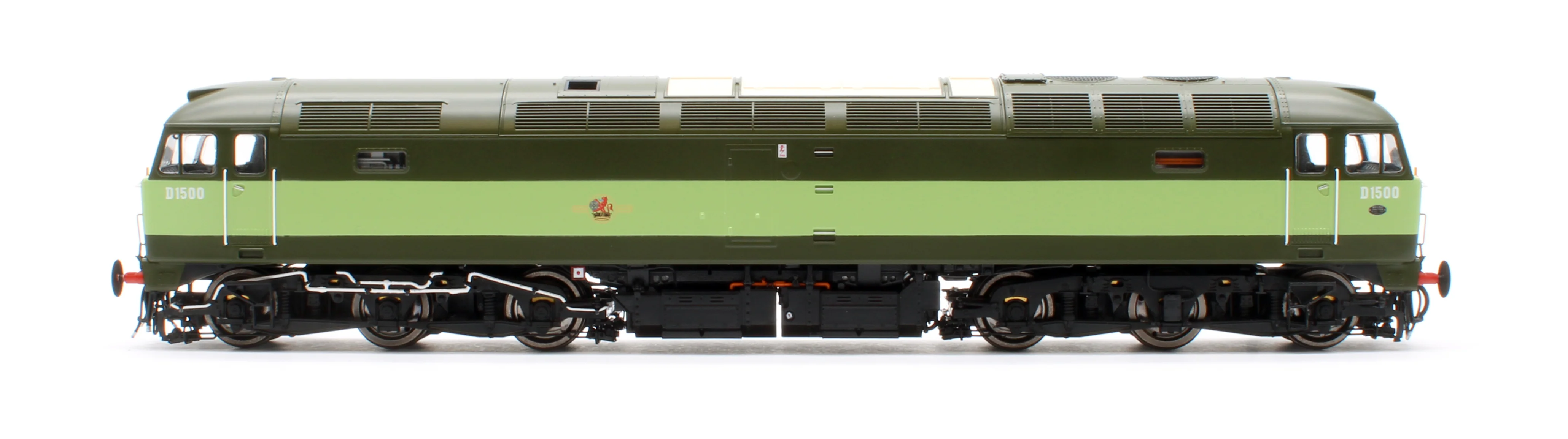 CM-D1500-TTGreenW Highly Detailed Premium Weathered Class 47 BR Two Tone Green No.D1500 Diesel Locomotive - Image 6