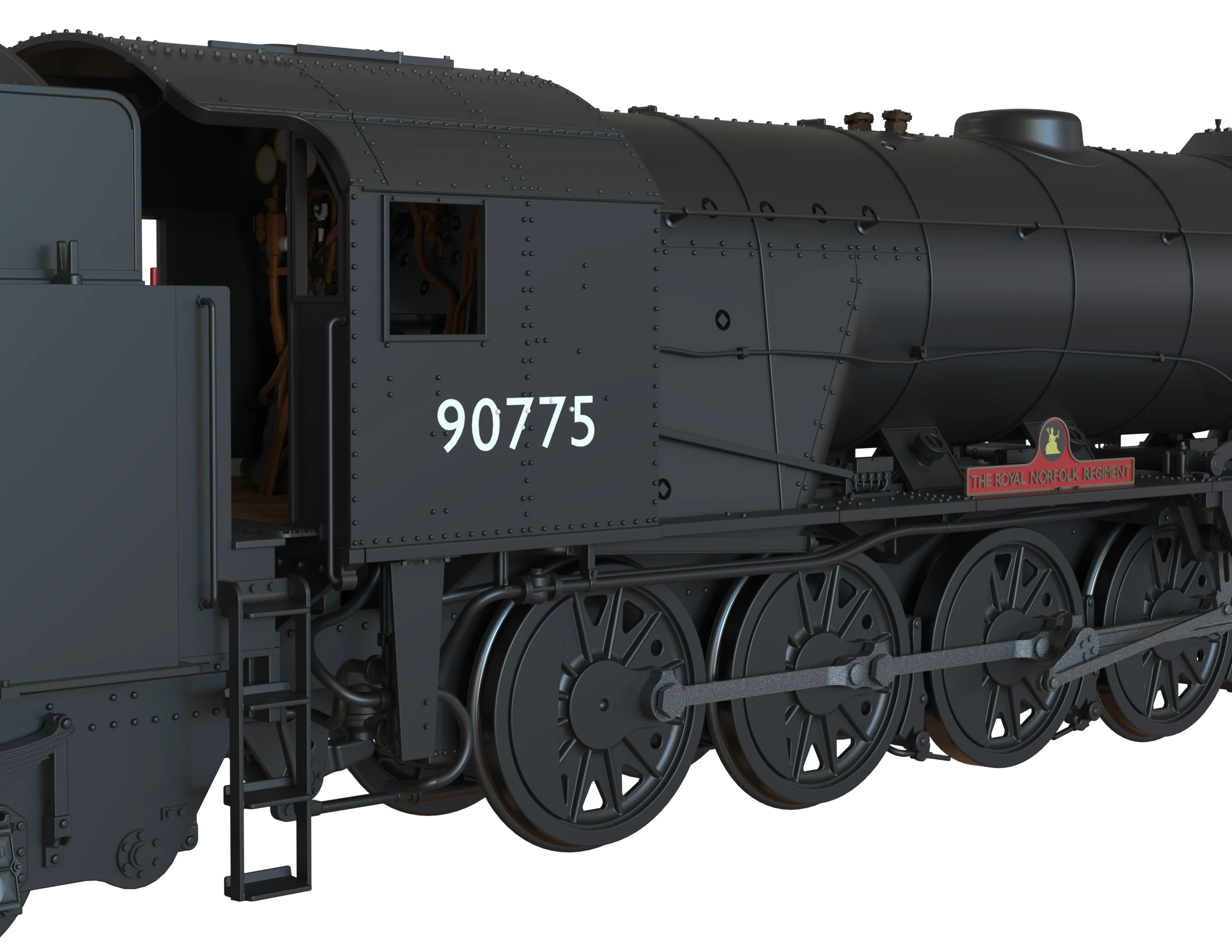 C1005Z WD Austerity 2-10-0 'The Royal Norfolk Reg' BR Black Early Crest No.90775 Steam Locomotive - Image 8