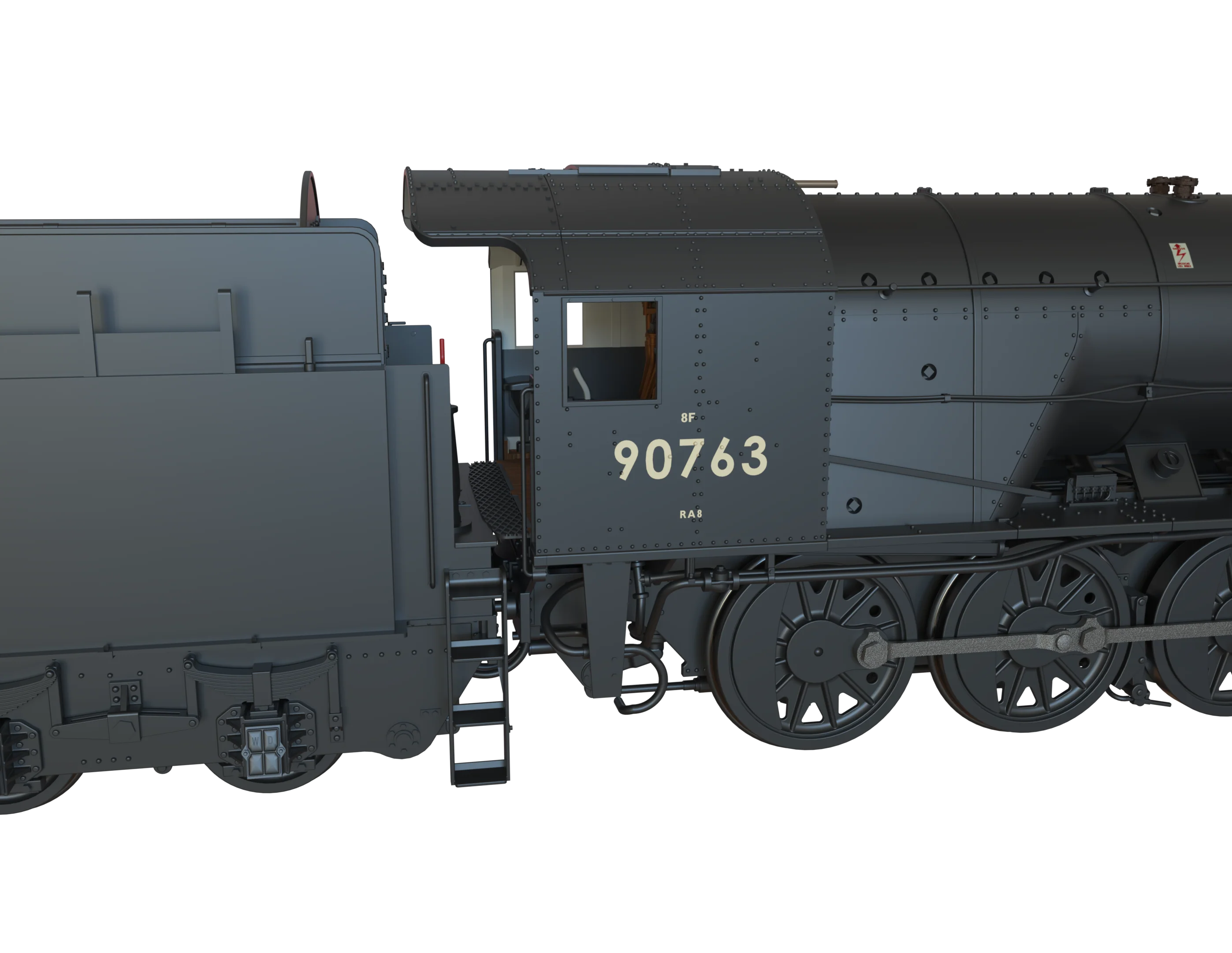 C1006B WD Austerity 2-10-0 BR Black Late Crest No.90763 Steam Locomotive - Image 8