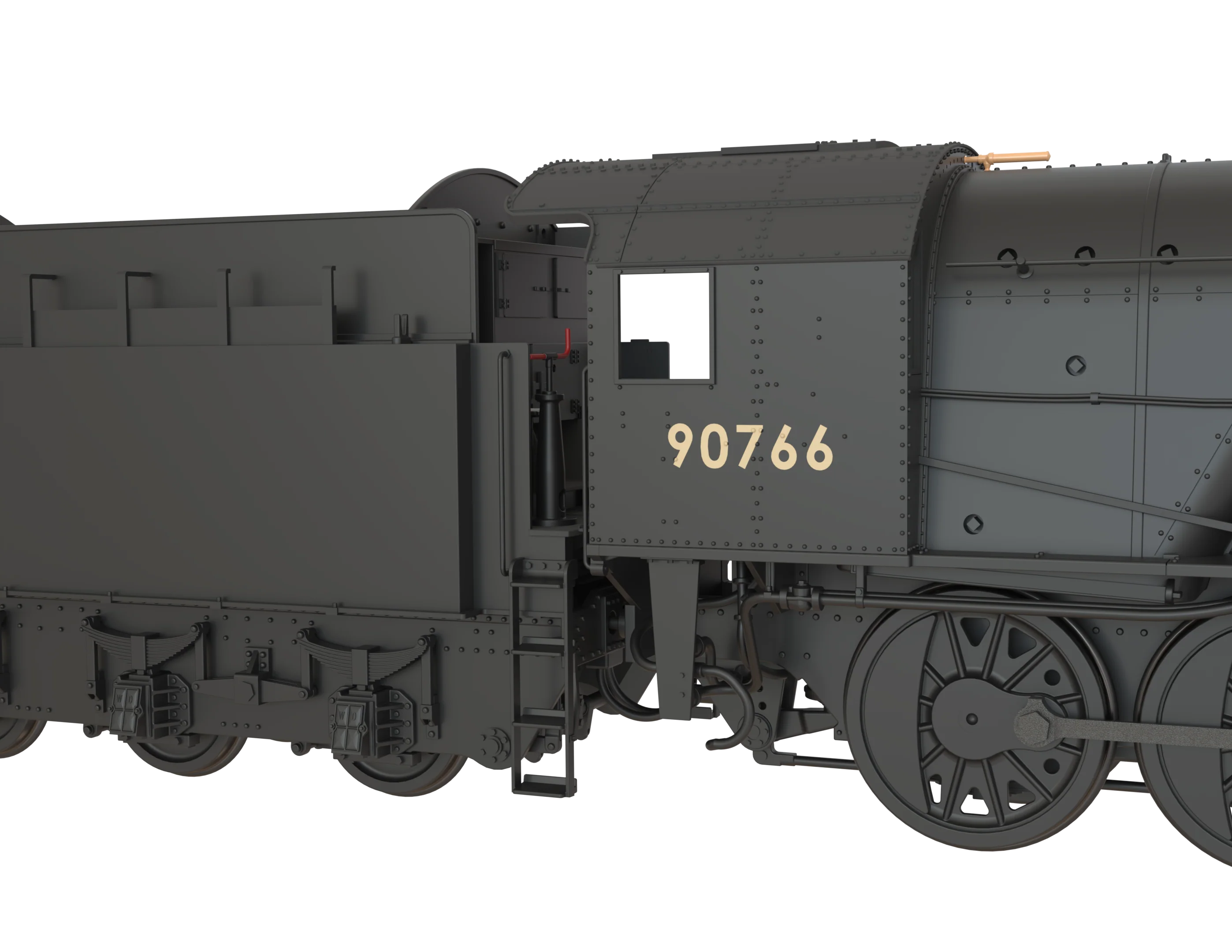 C1002 WD Austerity 2-10-0 BR Plain Black No.90766 Steam Locomotive - Image 10