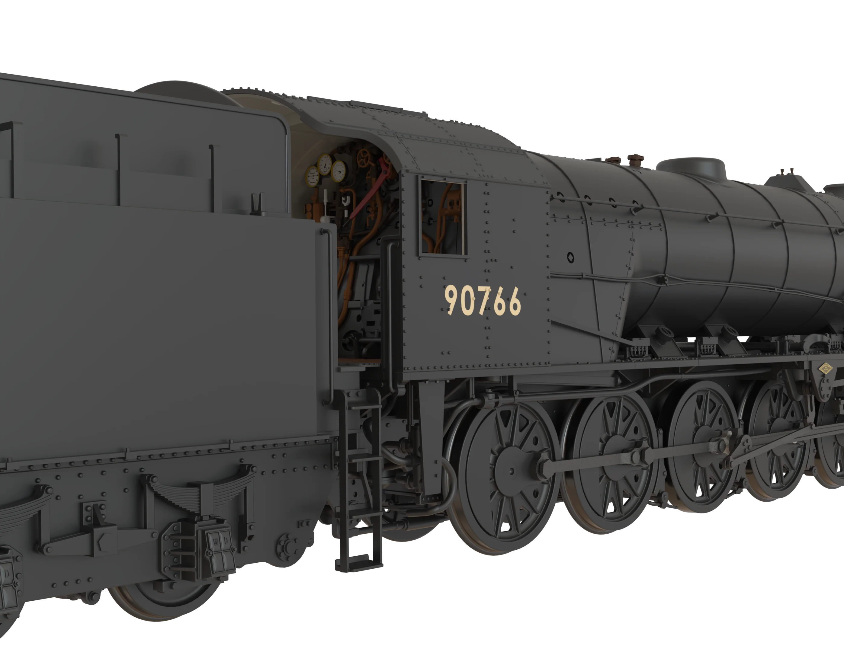 C1002 WD Austerity 2-10-0 BR Plain Black No.90766 Steam Locomotive - Image 6