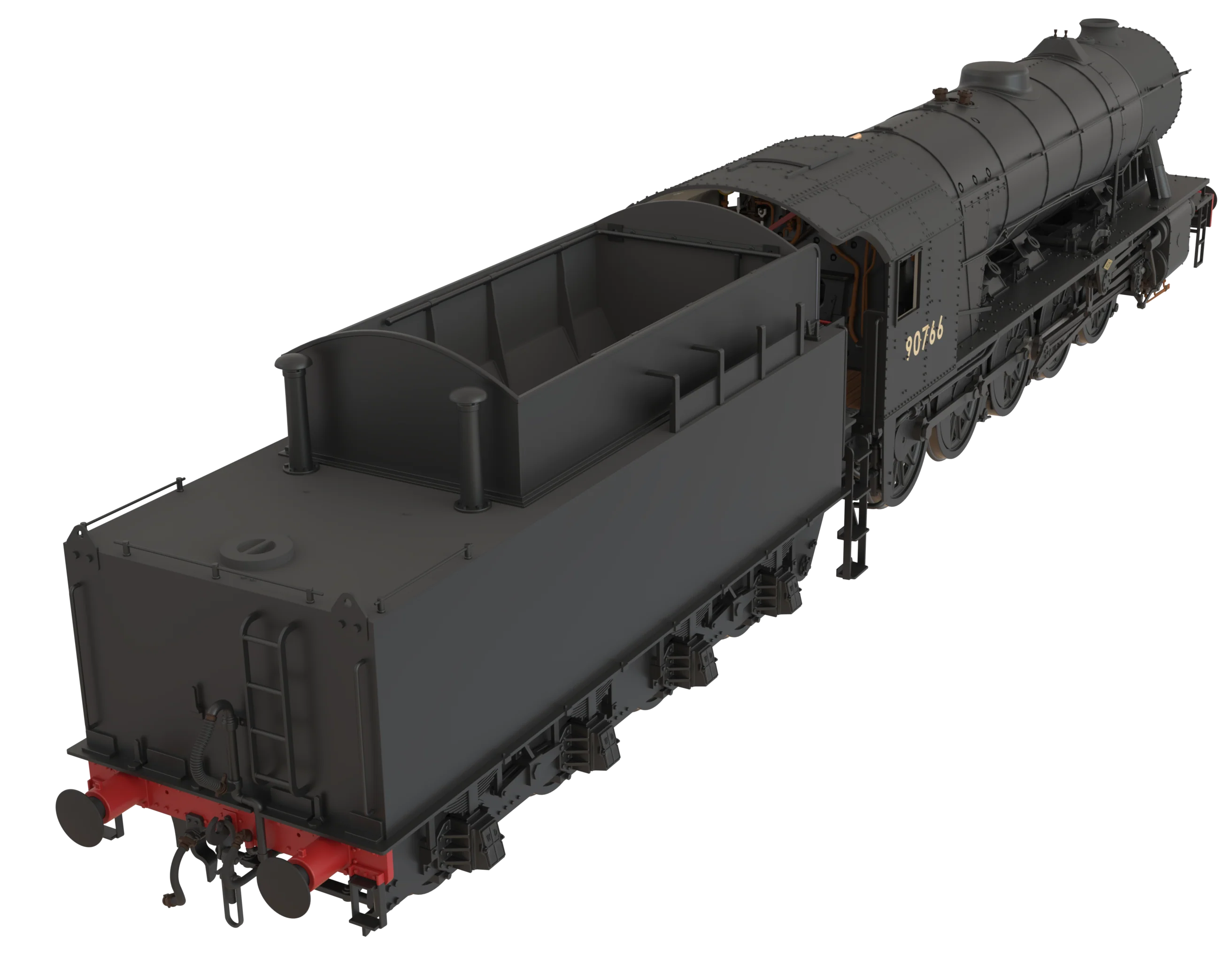 C1002 WD Austerity 2-10-0 BR Plain Black No.90766 Steam Locomotive - Image 8