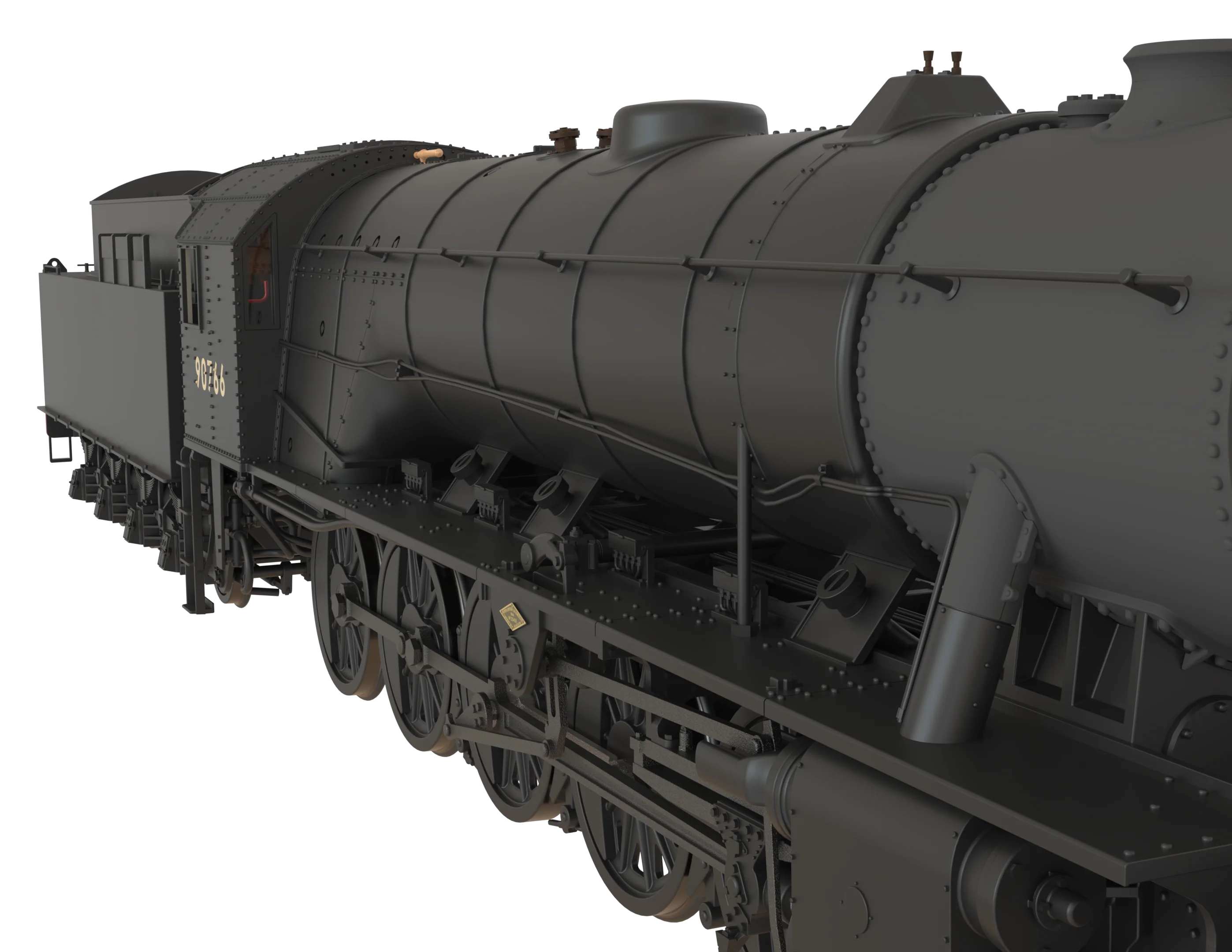 C1002 WD Austerity 2-10-0 BR Plain Black No.90766 Steam Locomotive - Image 9