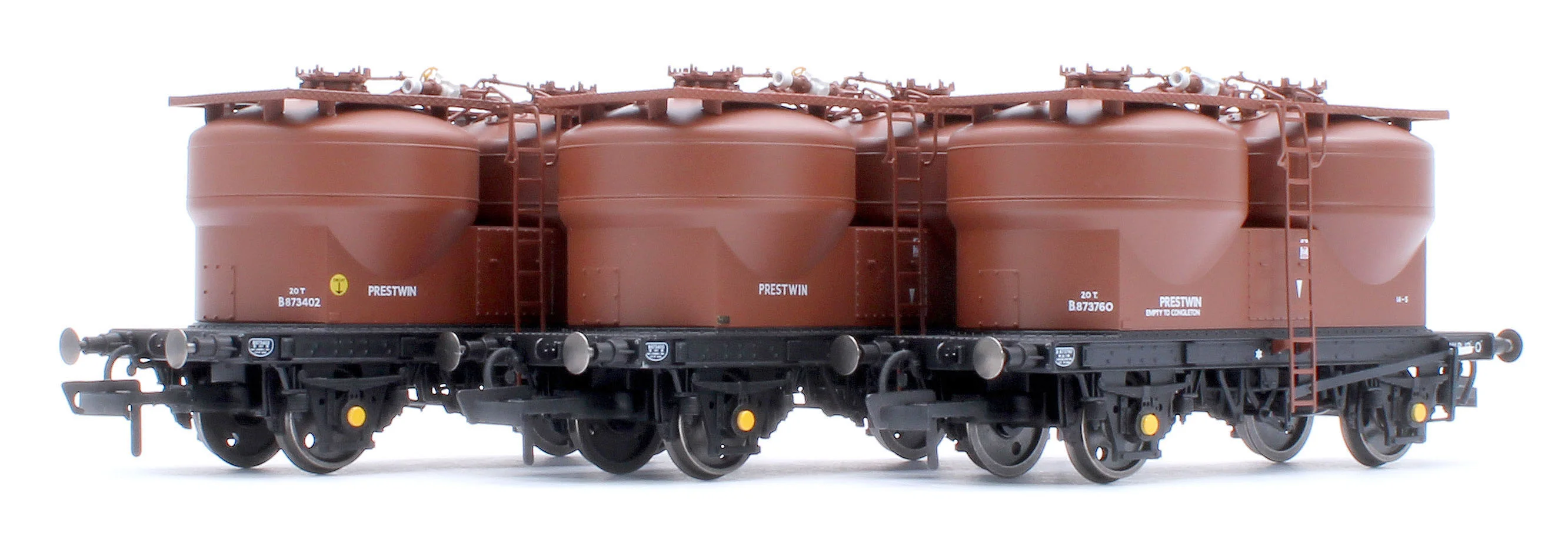 C3041 Set of 3 Prestwin Silo Wagons in BR Bauxite - Pre TOPS - Image 9