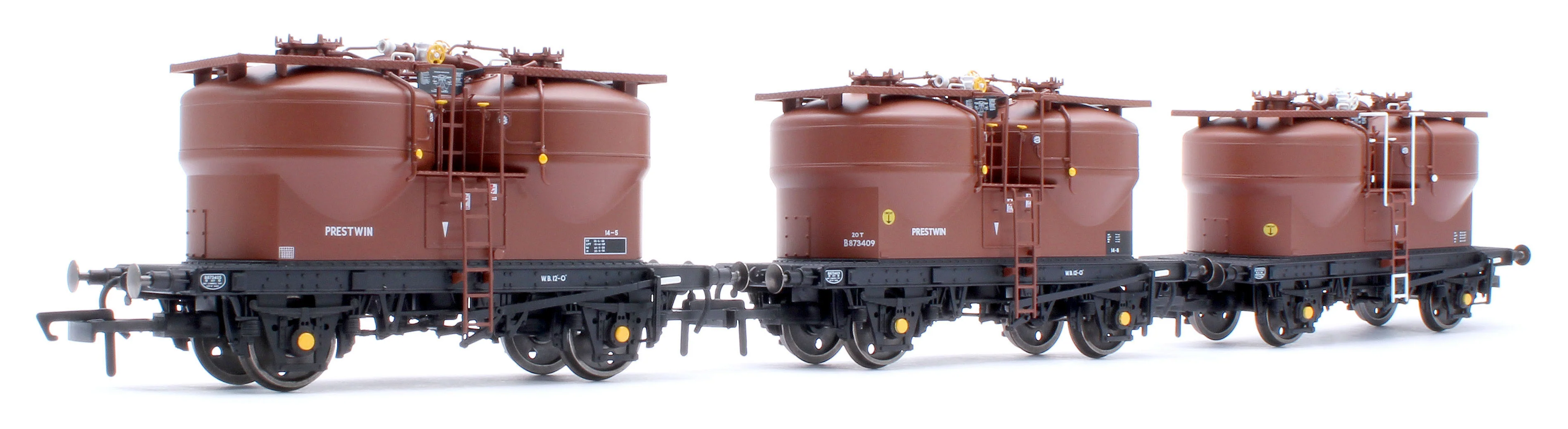 C3041A Set of 3 Prestwin Silo Wagons in BR Bauxite - Pre TOPS