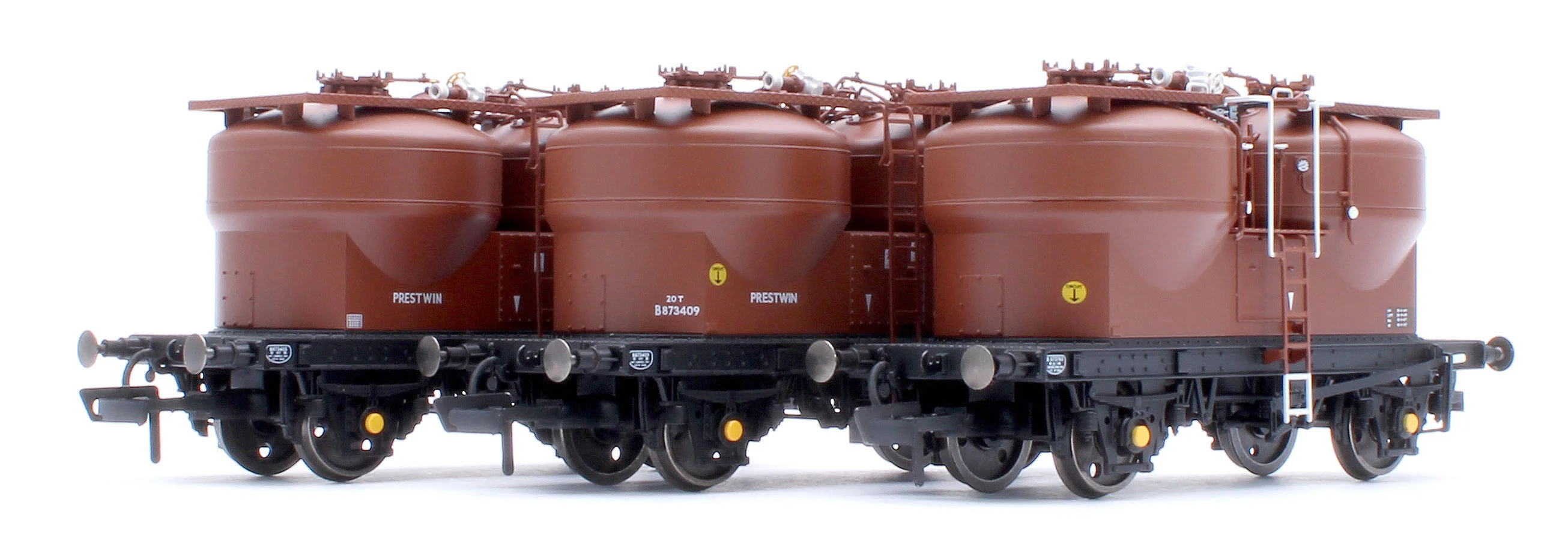 C3041A Set of 3 Prestwin Silo Wagons in BR Bauxite - Pre TOPS - Image 9